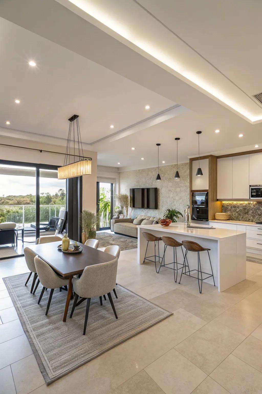 An open concept design to maximize space.