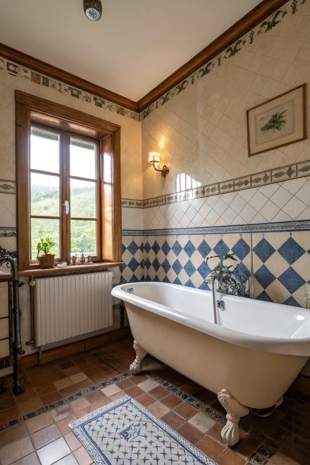 Vintage elements bring nostalgic charm to your bathroom.