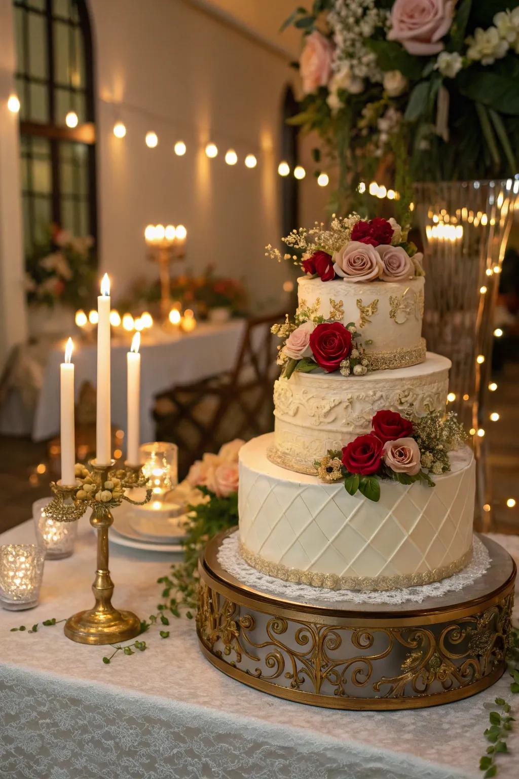 Sweeten the celebration with a gorgeous cake display.