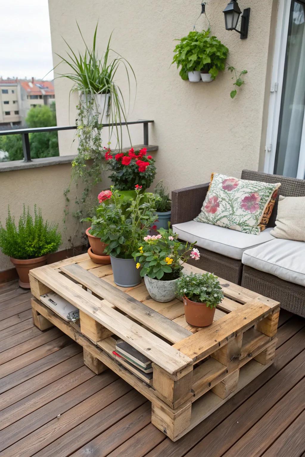 Skid furniture is a creative and budget-friendly option.
