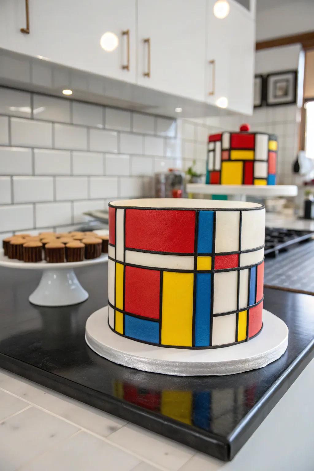 A Mondrian cake is perfect for those who celebrate minimalist beauty.