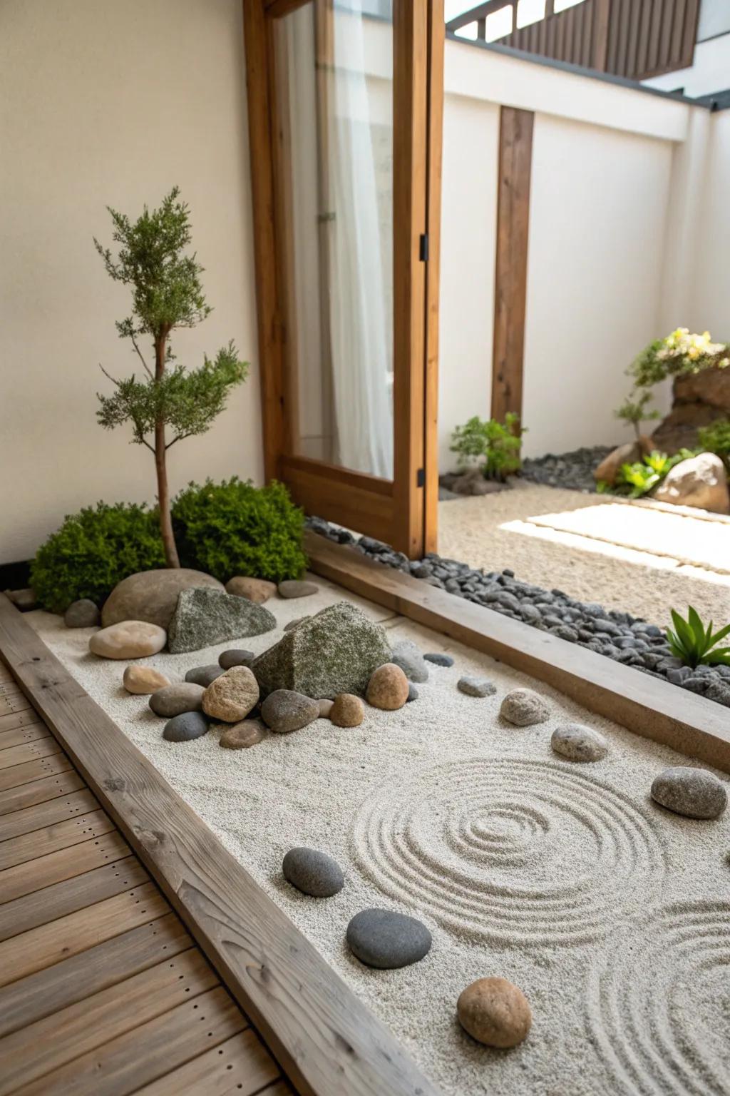 A Zen alcove providing a space for meditation and tranquility.
