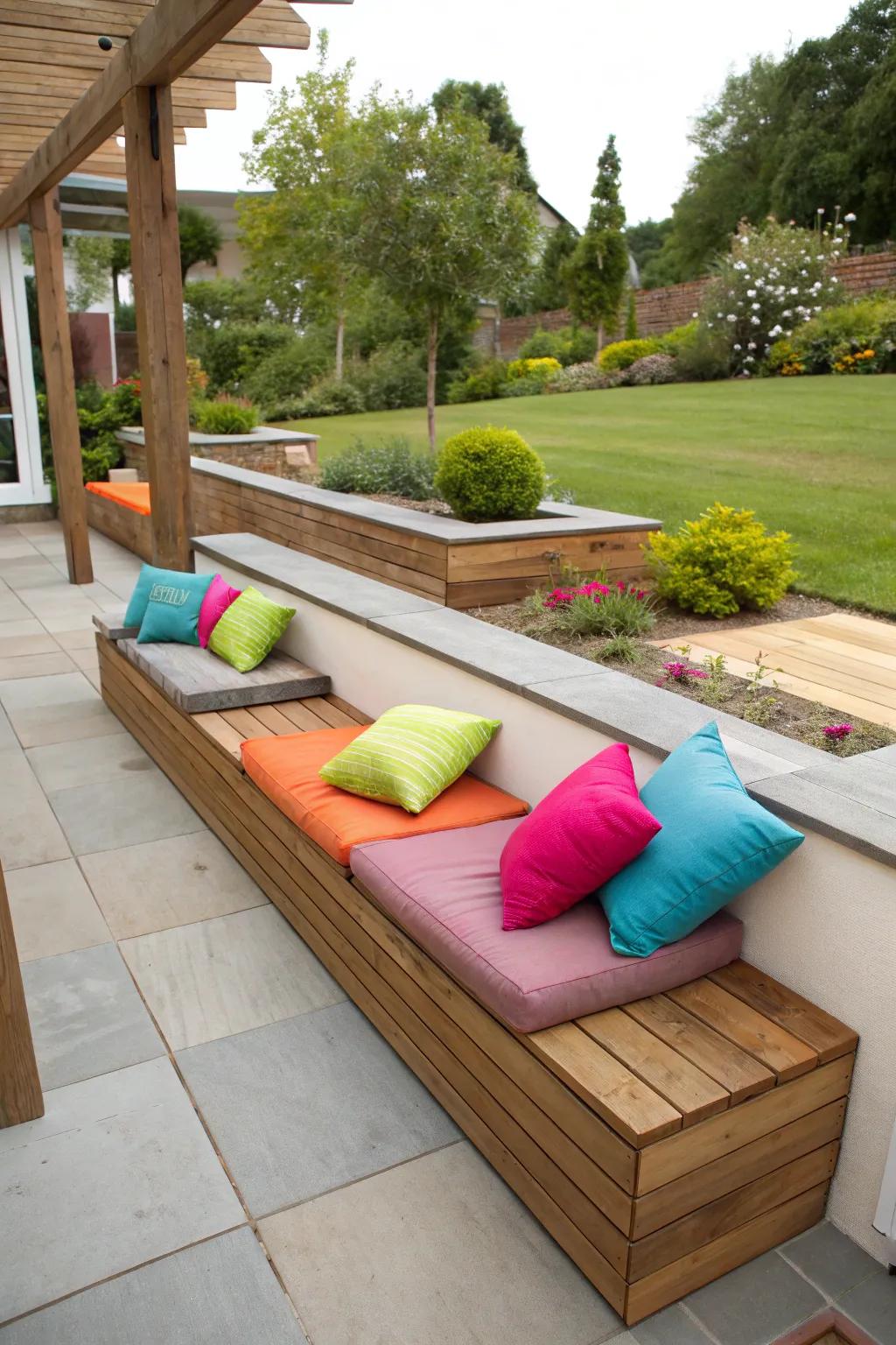 Inset seating delivers a uniform and commodious sensation.