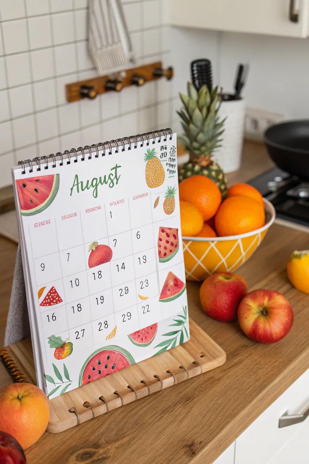 Sweeten your calendar using fruity seasonal imagery.