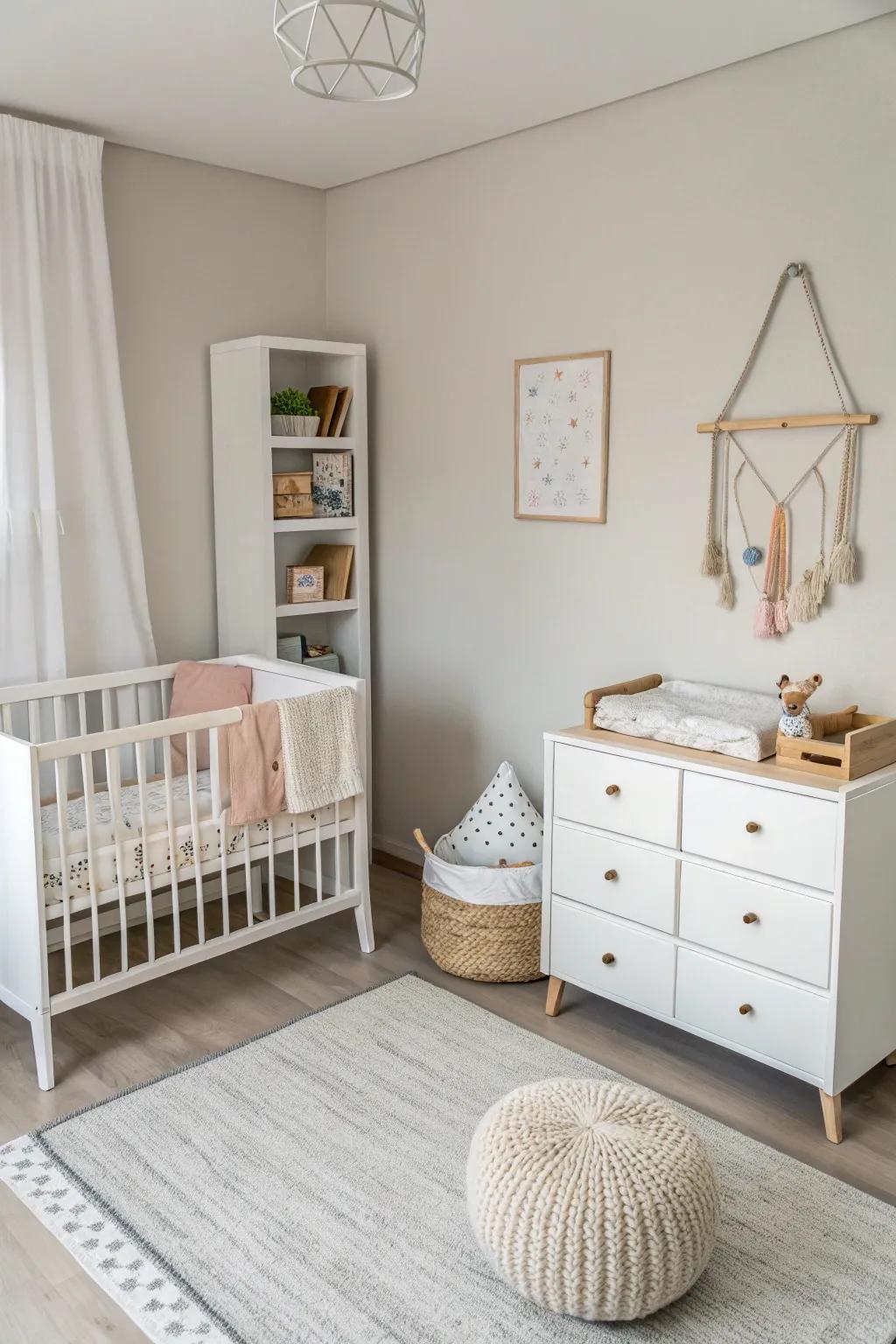 A minimalist approach cultivates a tranquil area.