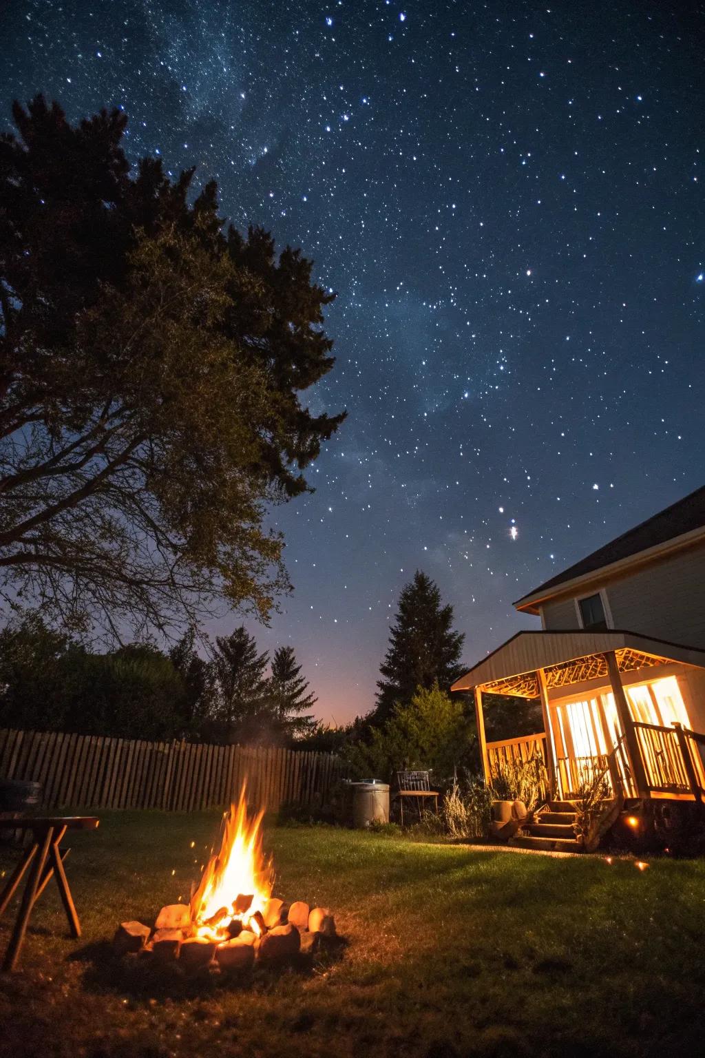 Night sky observation introduces an element of awe to your fire gathering.