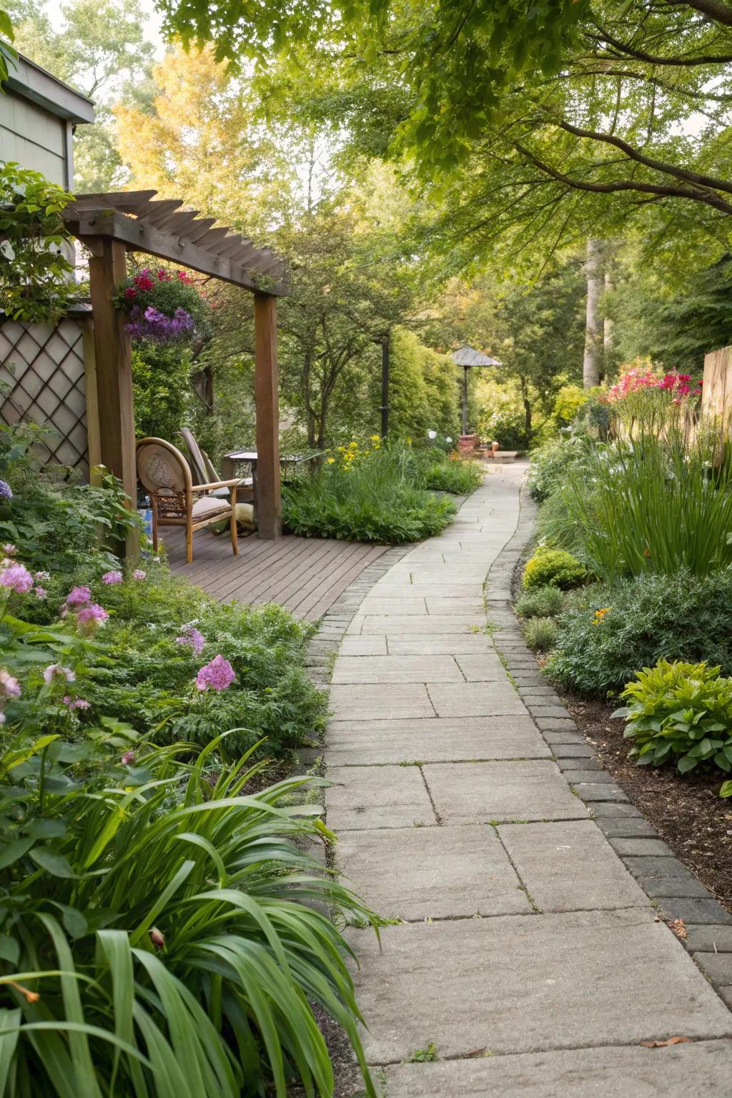 Concrete blocks can define walkways and bring structure to your garden.