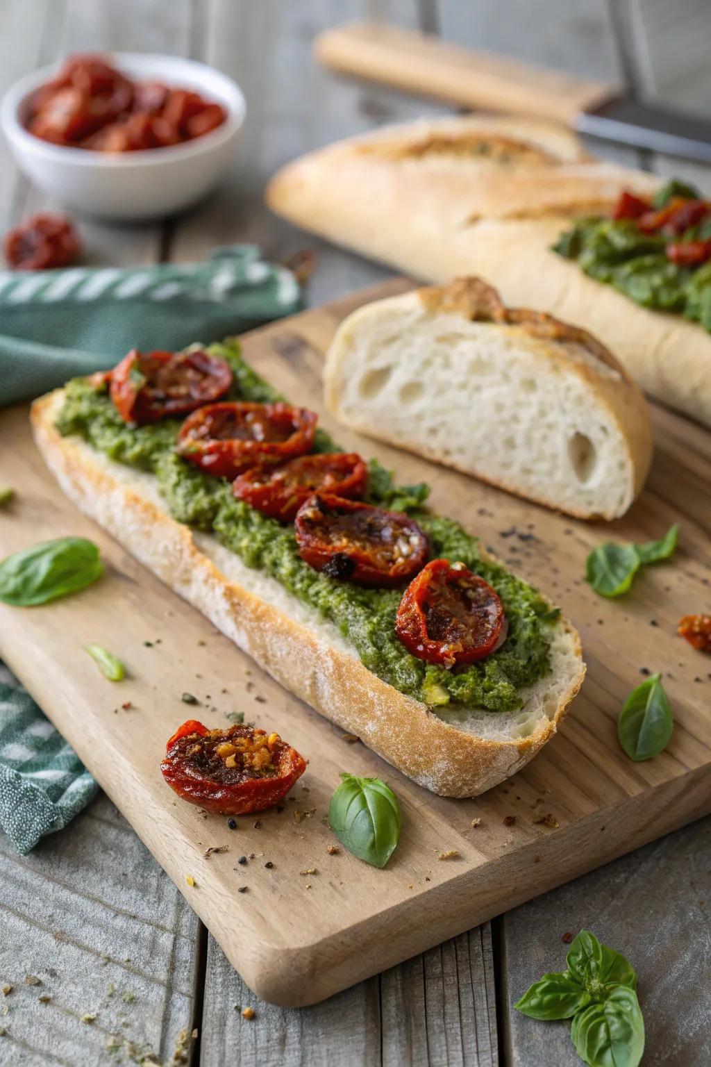 Flavorful sauce and dehydrated red fruits deliver a surge of Italian flavor to your baguette.