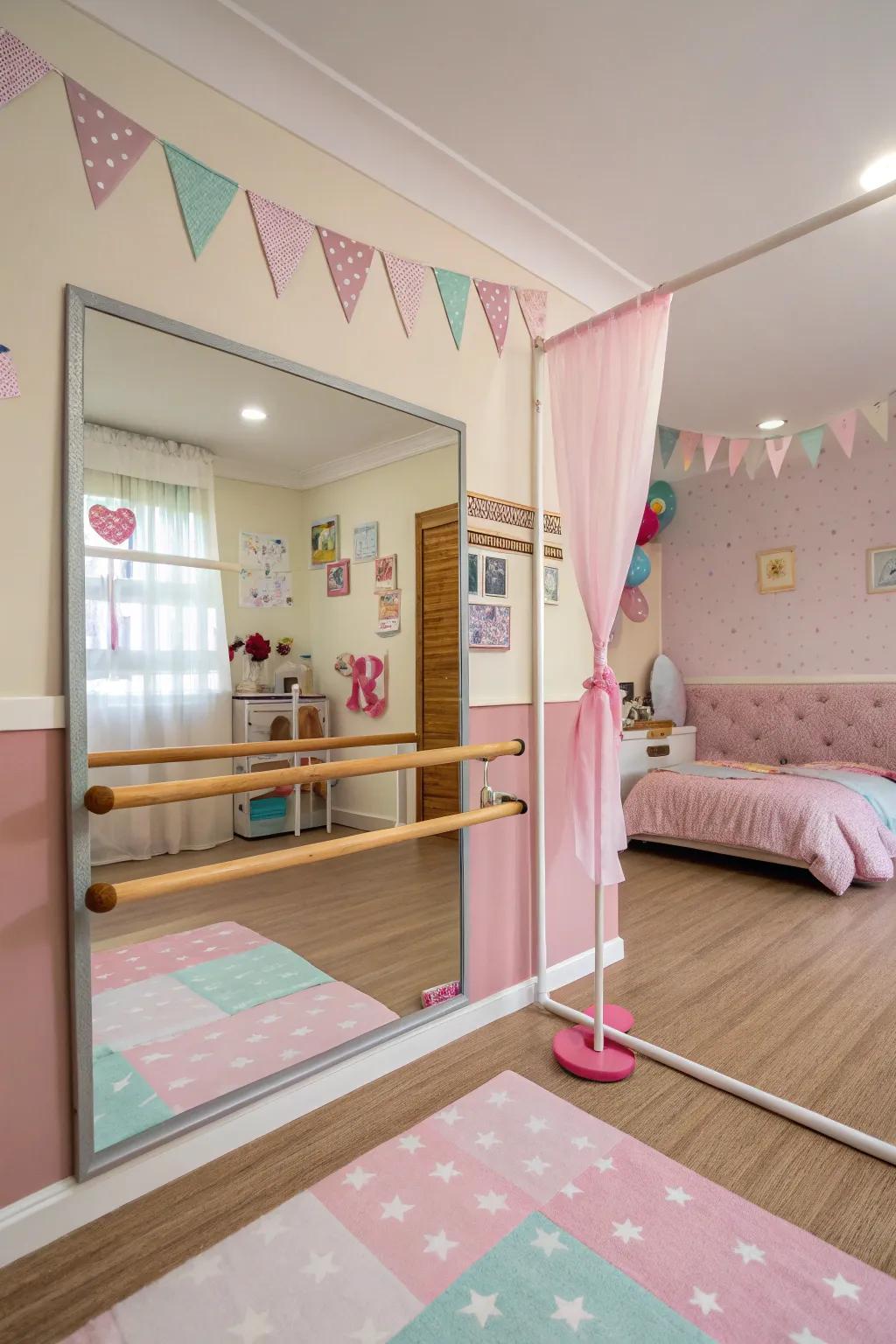 A dance nook inspires creativity and passion.