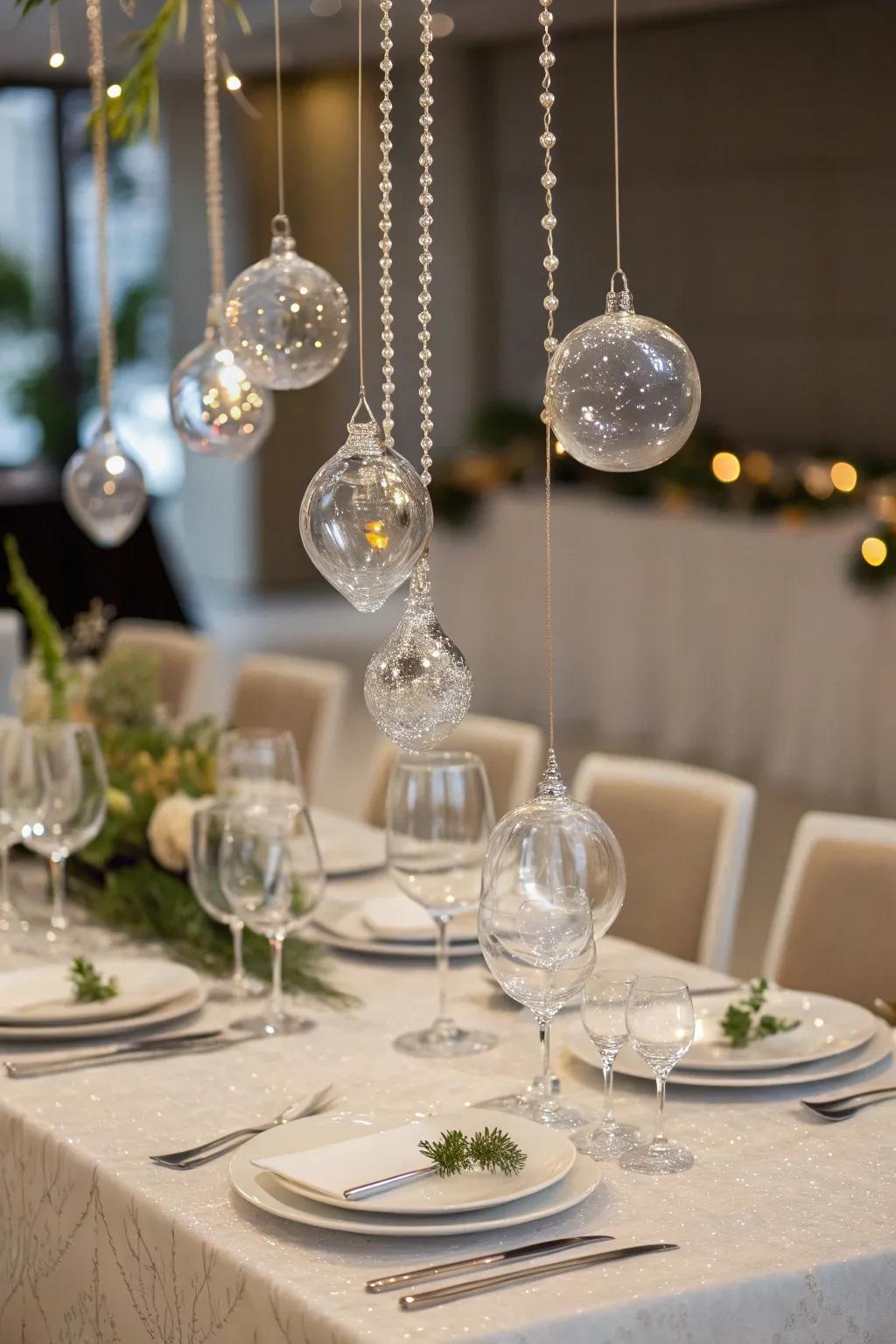 Air Orbs lending a modern nuance to the banquet table.