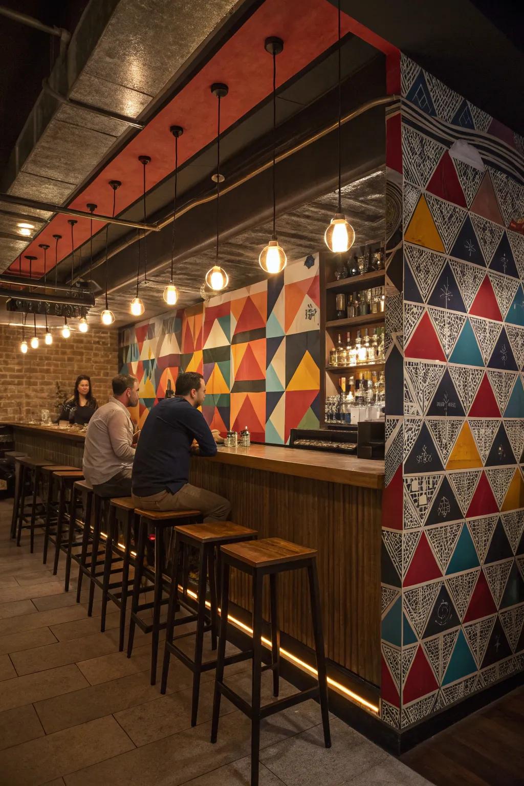 A statement backsplash can define your bar's style.