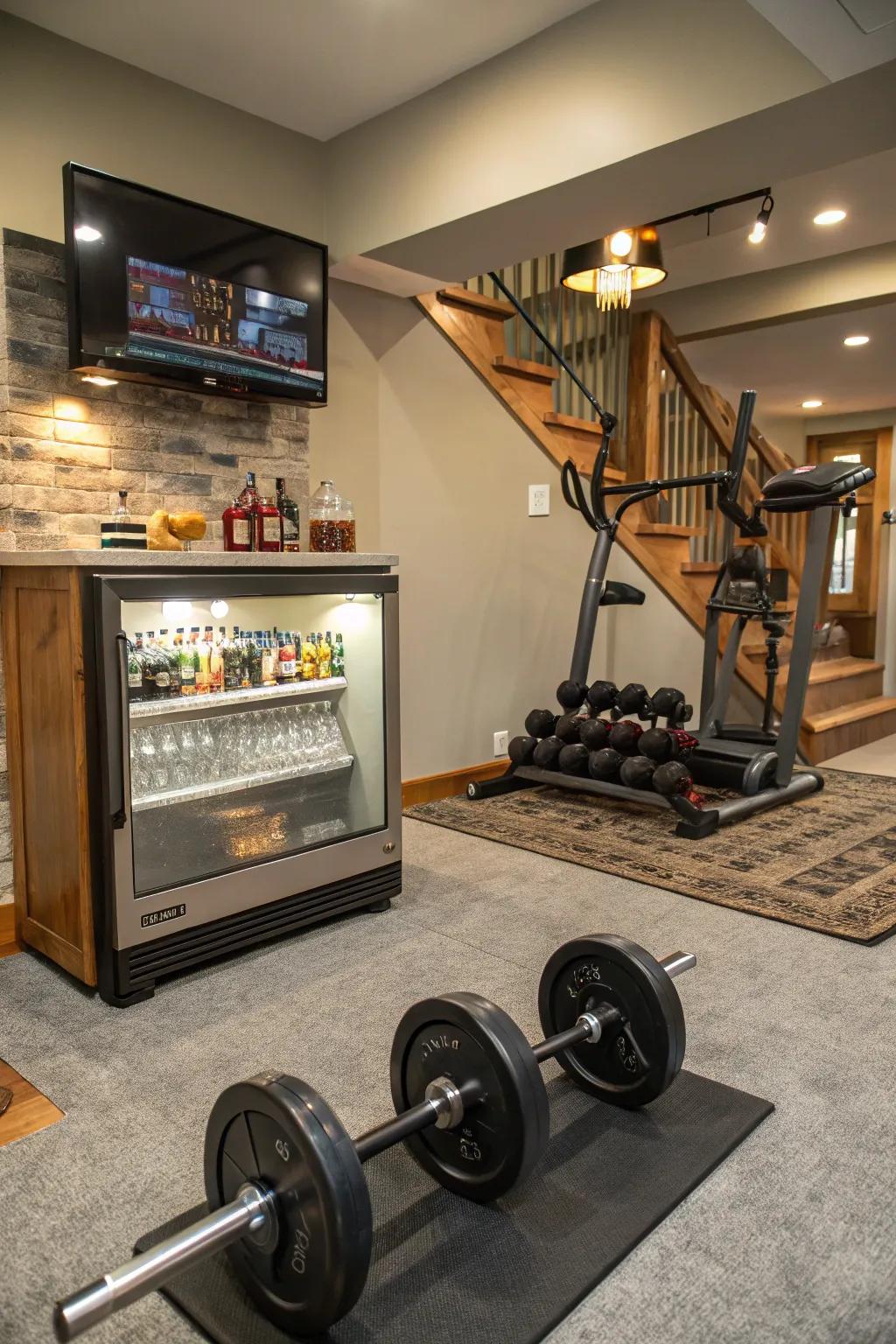 A refreshment station keeps you hydrated and satisfied.