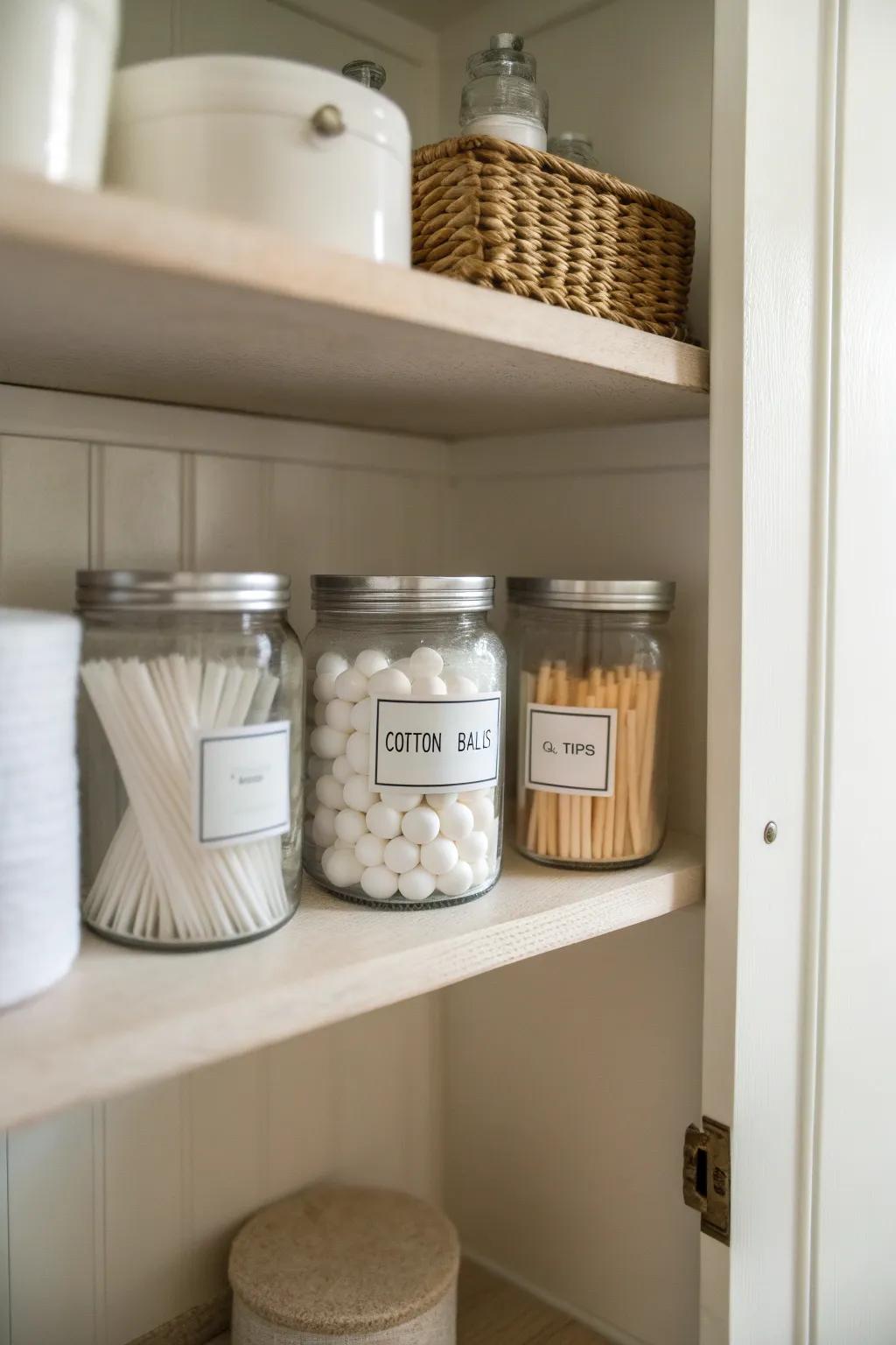 Repurpose common items for unique storage solutions.