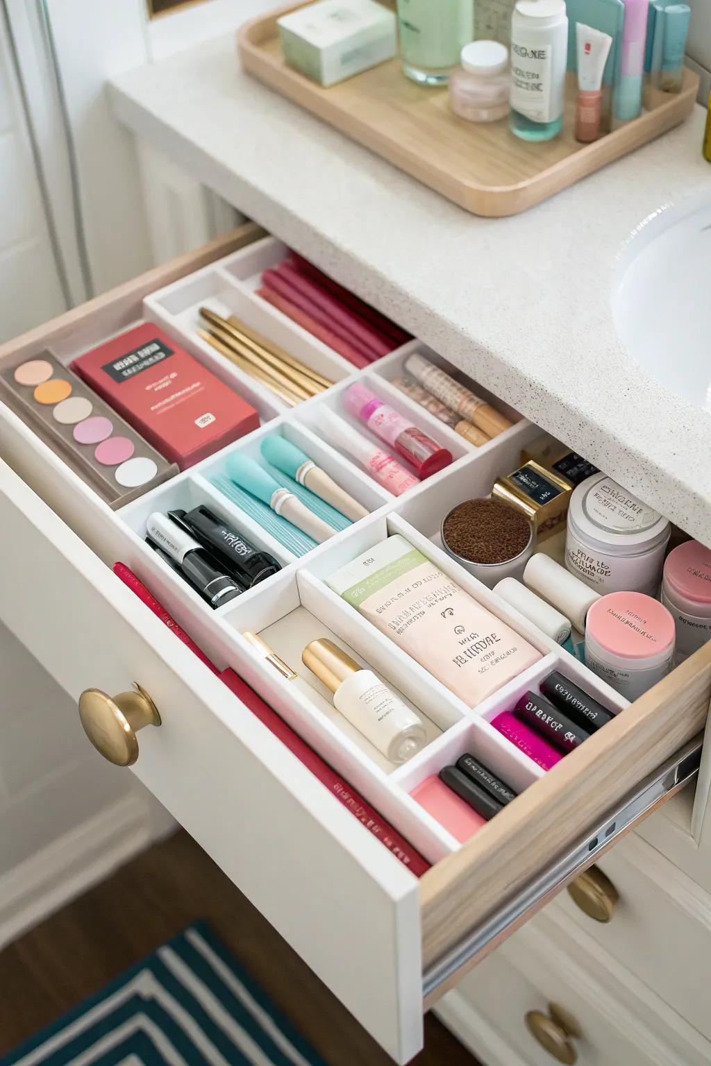 Color coding brings visual harmony and ease of access to your drawers.