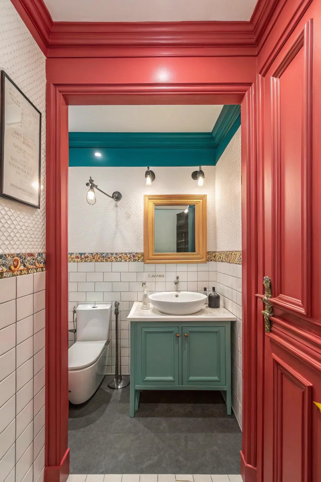 Bold-colored molding injects personality and vibrance.