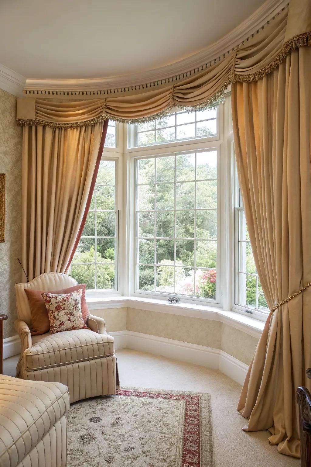 Coordinated curtains tie the color scheme of your room together.