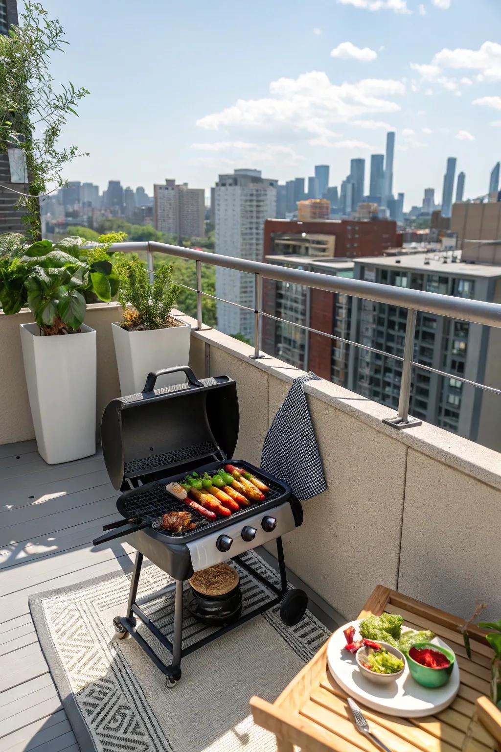 Use small spaces best with a small BBQ setup.