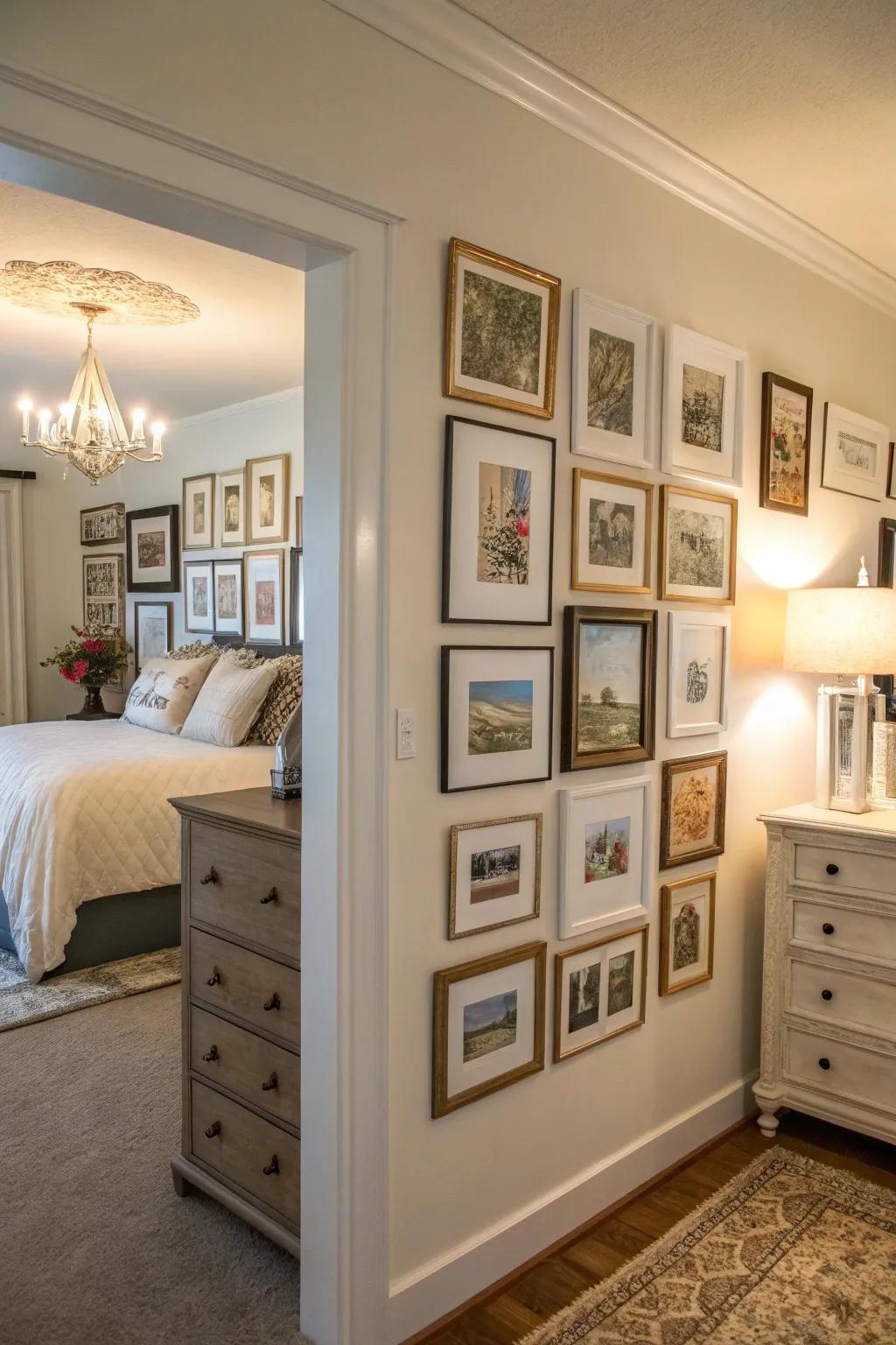 A gallery wall adds visual interest to any corner.