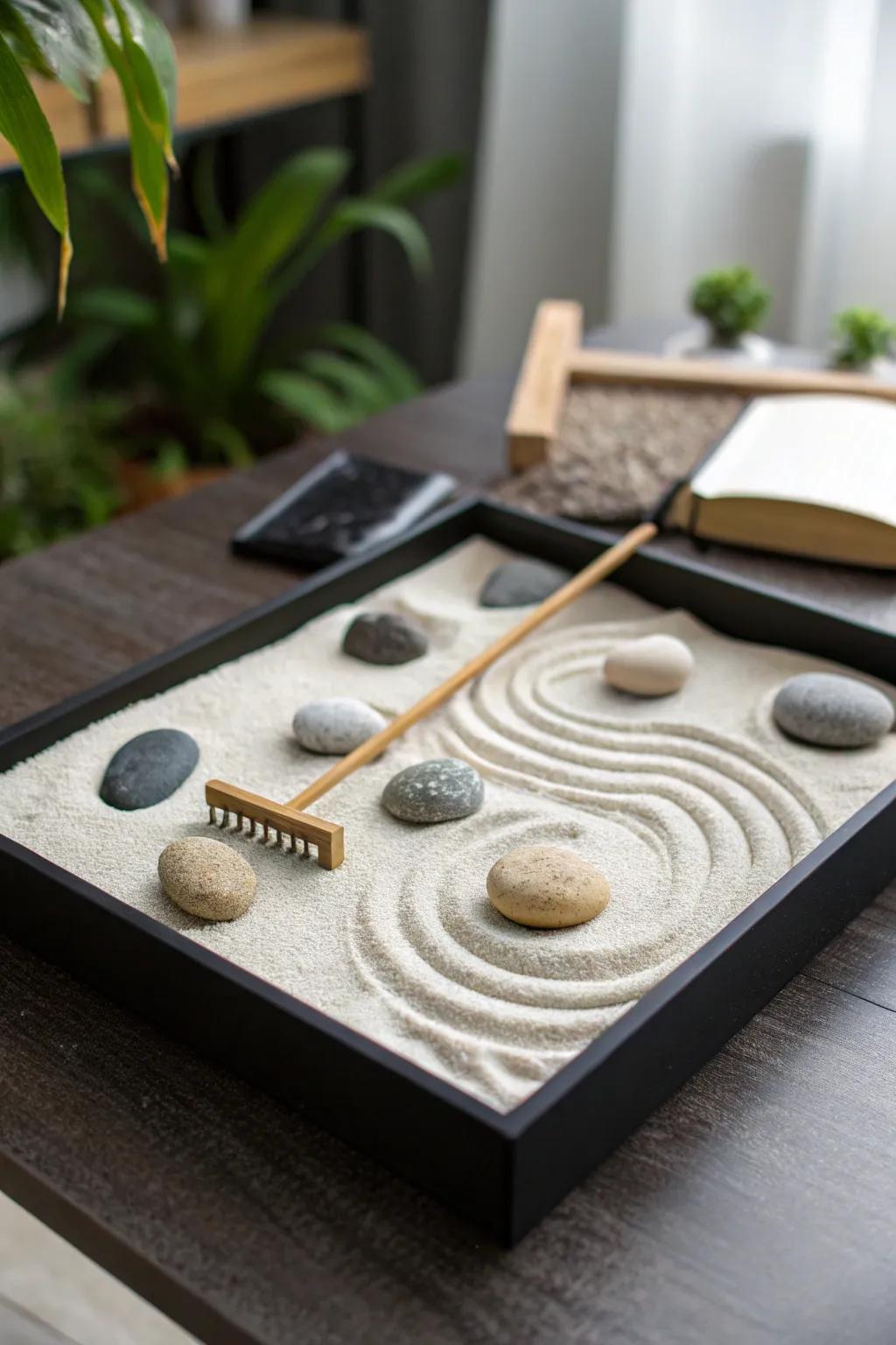 Small relaxation displays offer an occasion to reflect and relax during a hectic day.
