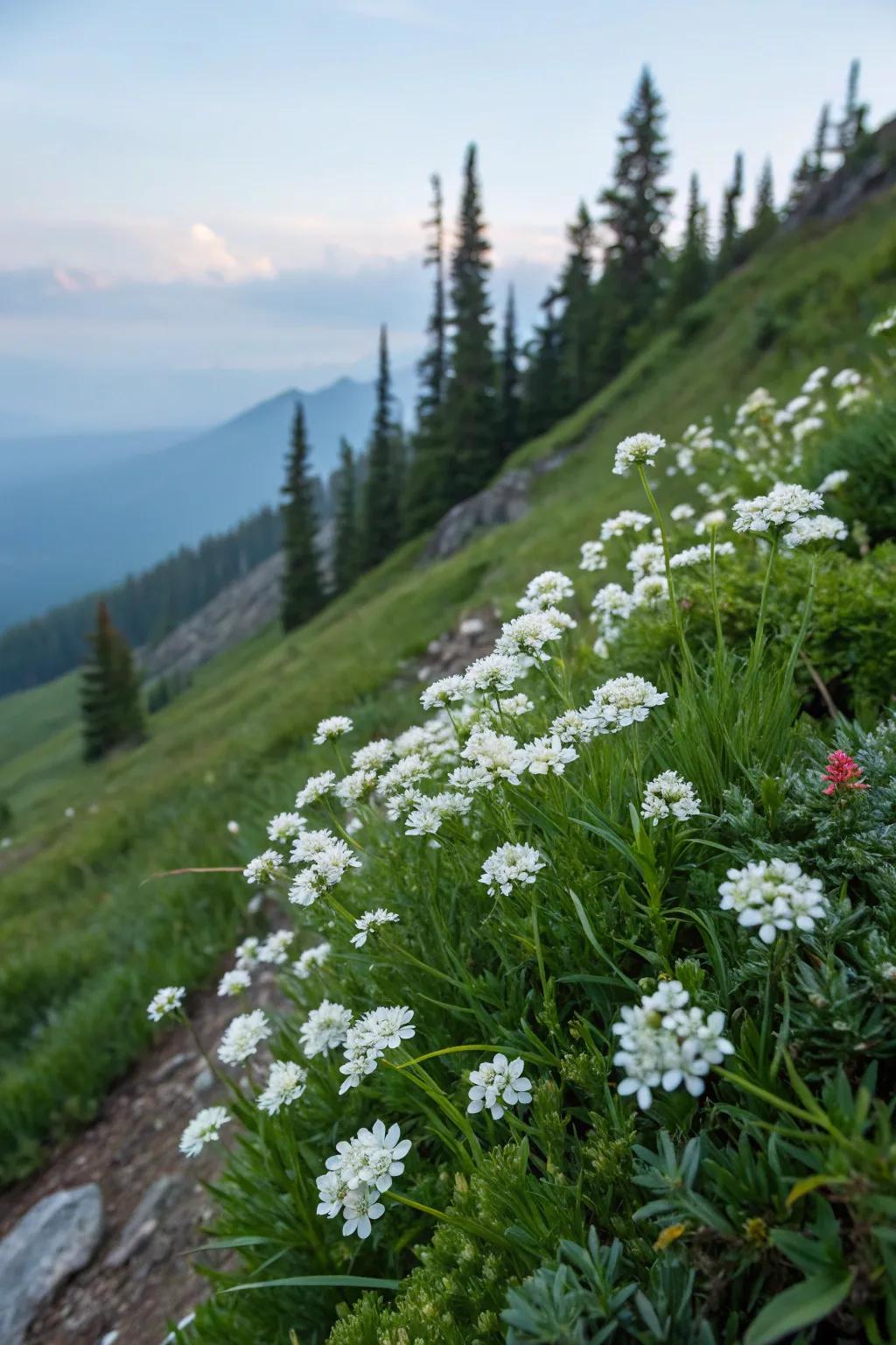 Sweet Alyssum infuses natural grace to sloped gardens.