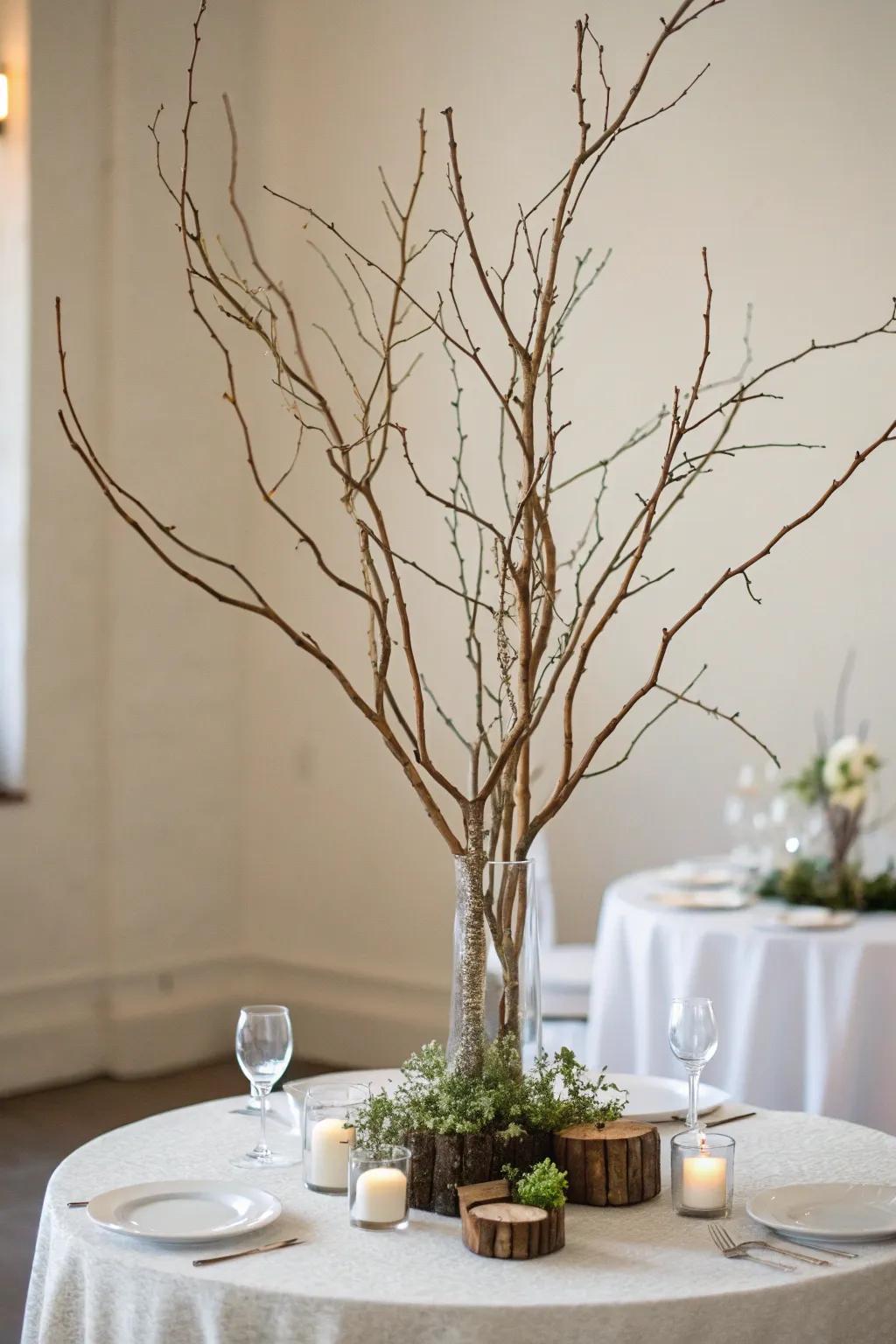 Native branches propose a minimalist and earthy style.