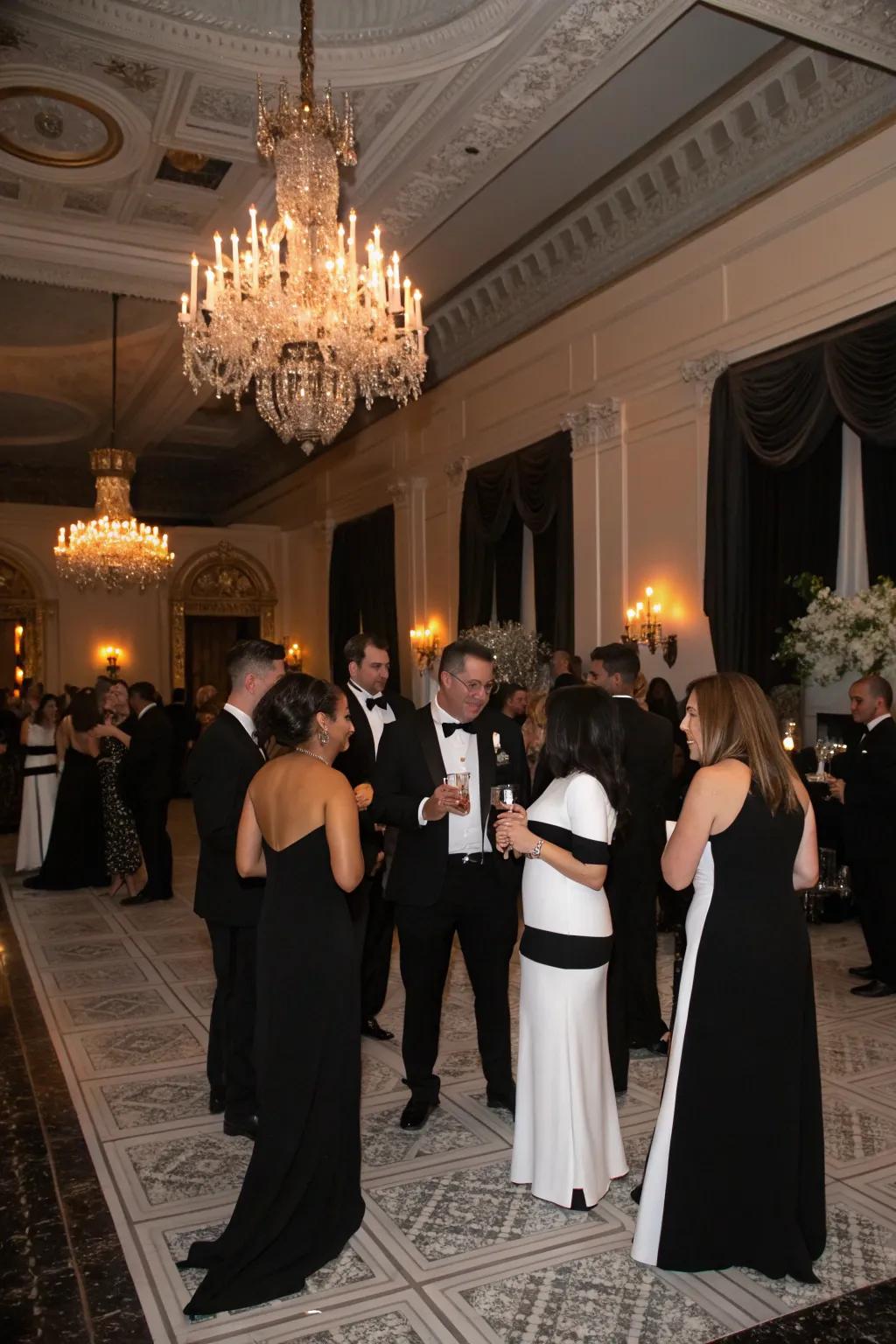 Attendees attired in theme produce a stylish and cohesive visual.