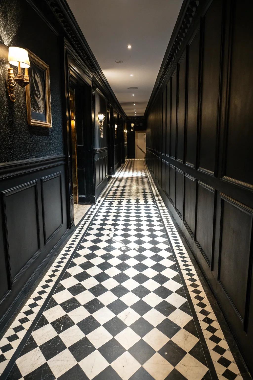 Checkered floors offer a playful and timeless touch.