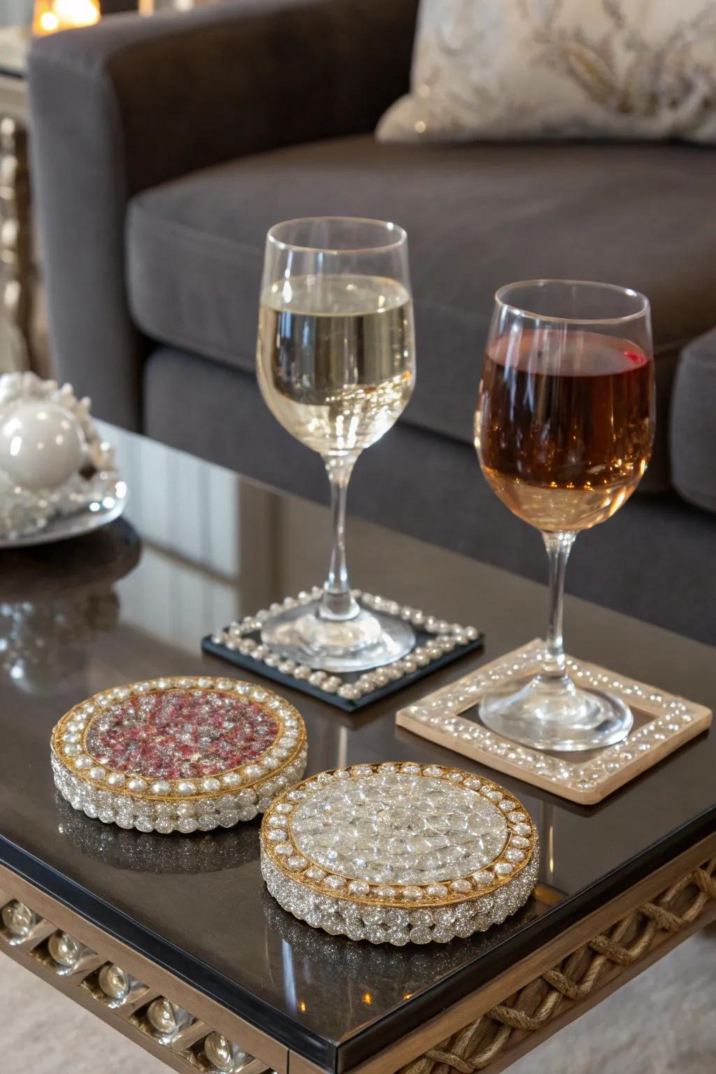 Coasters merge practicality with aesthetic appeal.