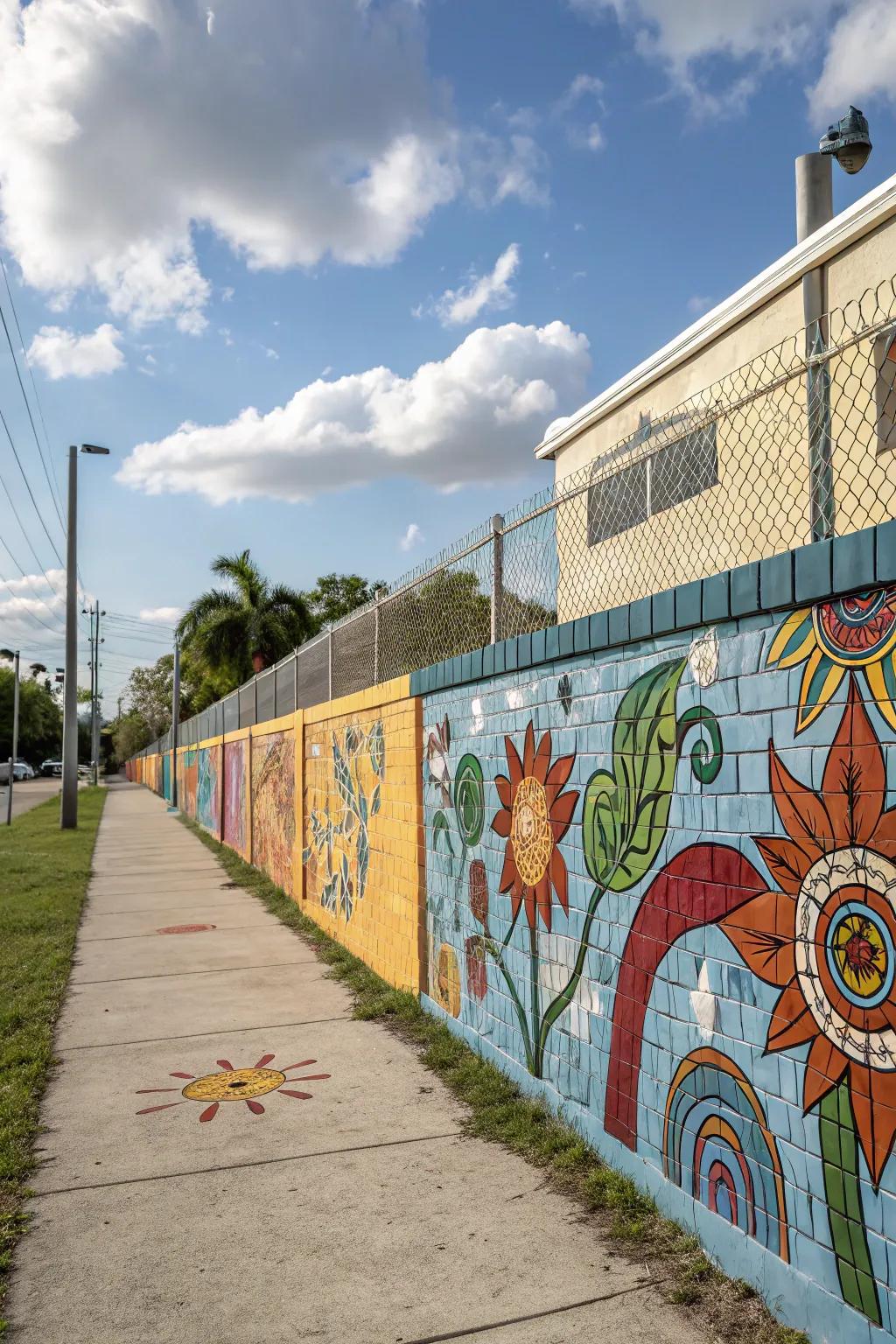 Create animated artistry with murals or mosaics.