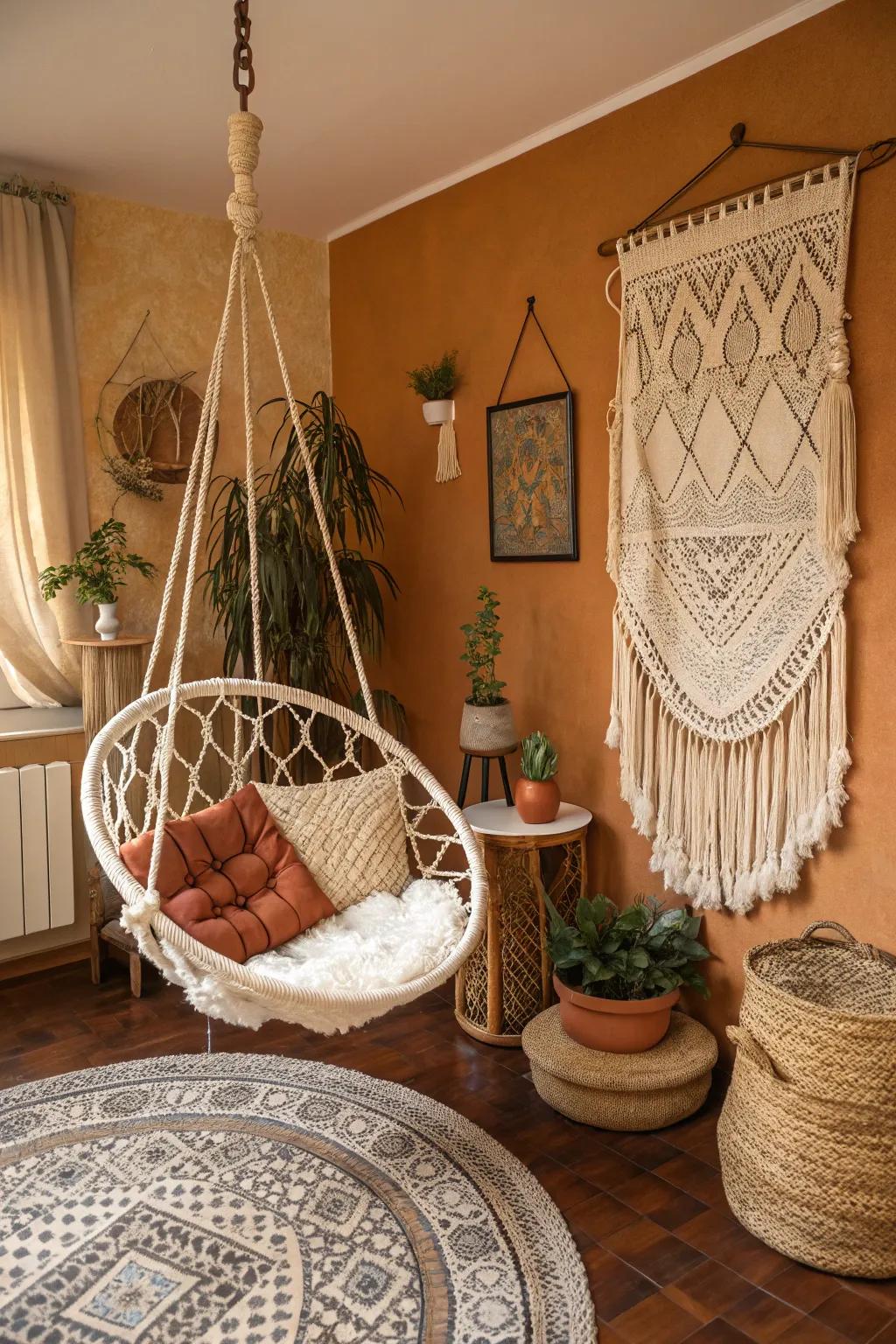 Bohemian accents inject whimsy and charm.