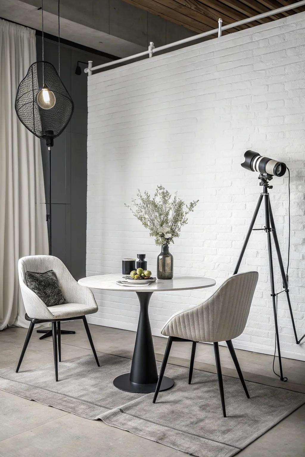 Sleek minimalist one-tone backdrop