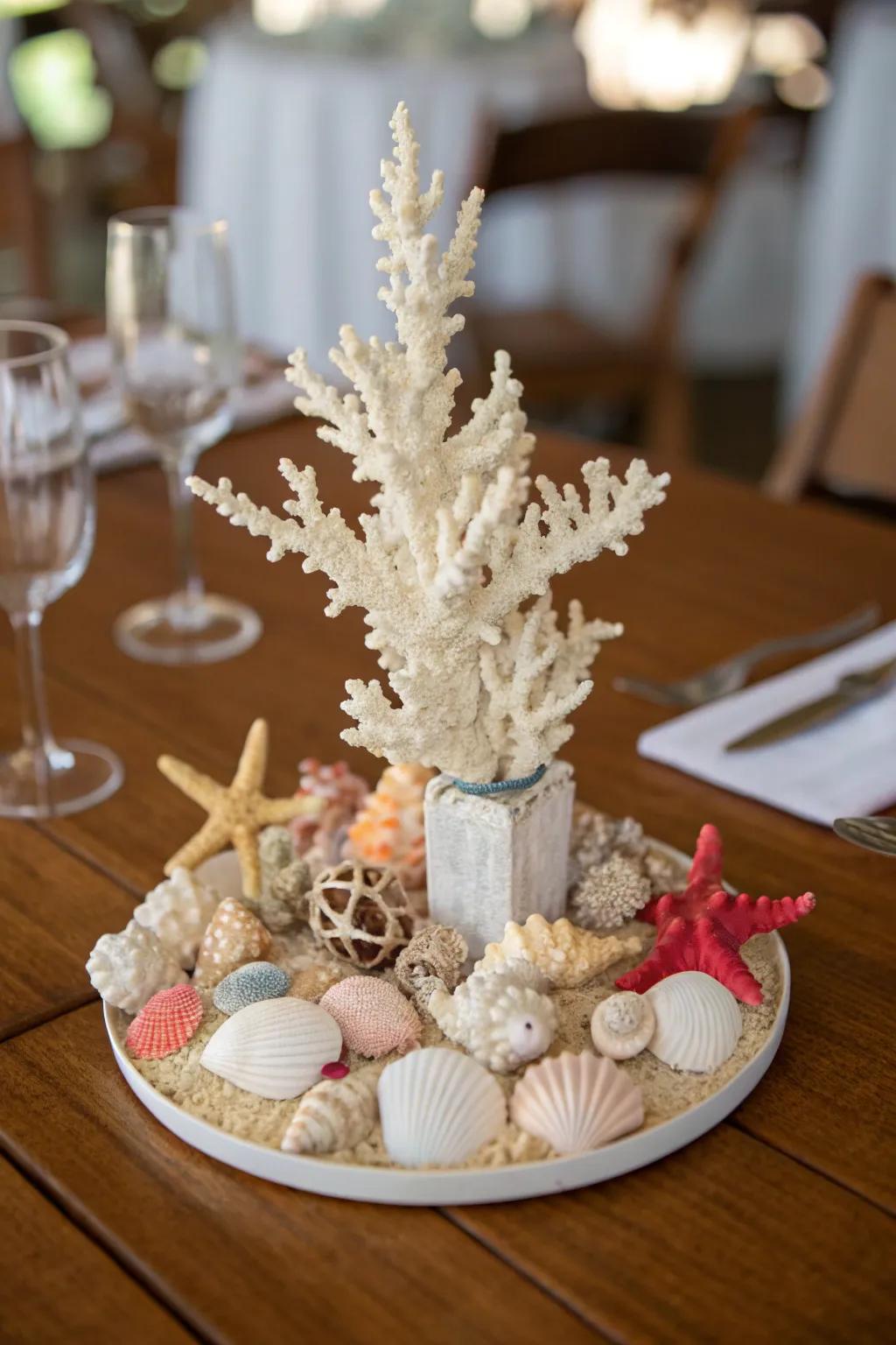 Refined coral reef centerpieces that encapsulate the ocean's splendor.