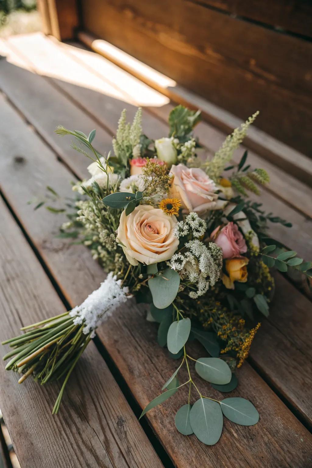 An arrangement that embodies countryside romance and natural beauty.