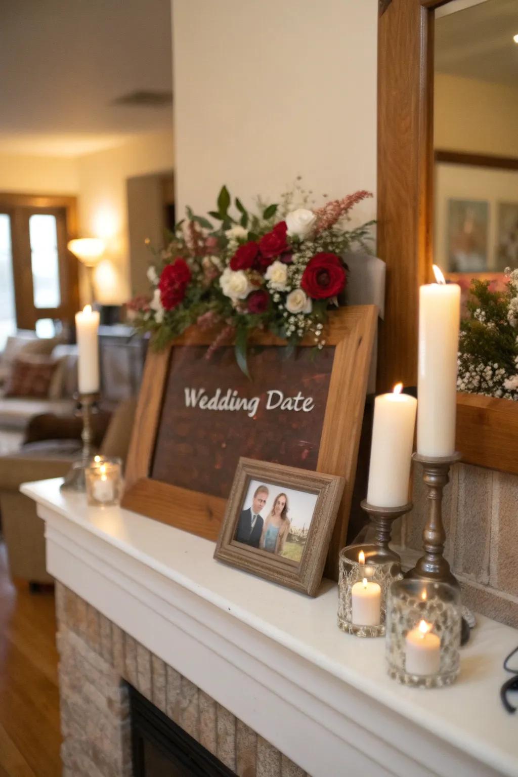 A commemorative casing featuring the wedding date, celebrating a special recollection.