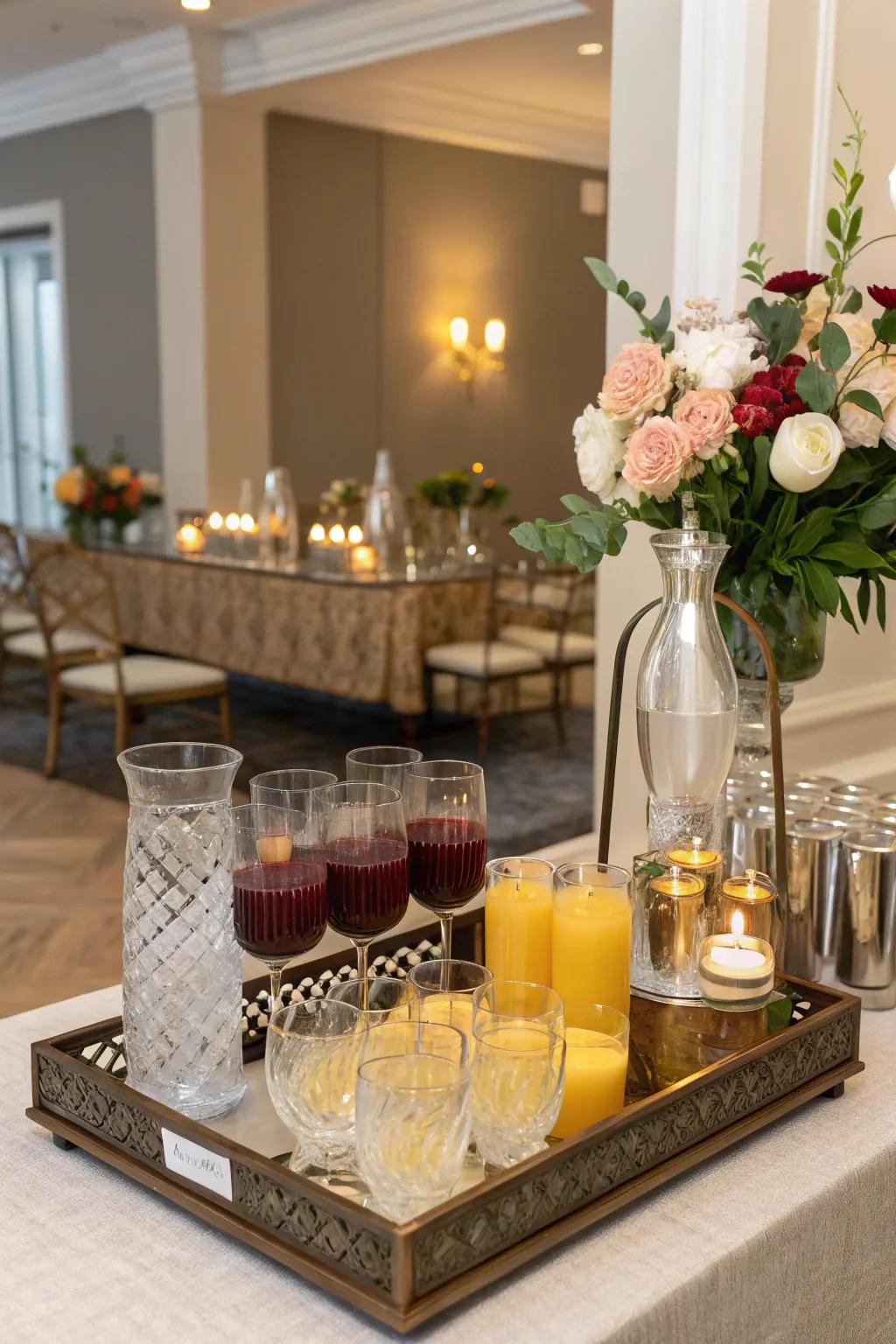A dedicated drink station enhances your buffet's flow.