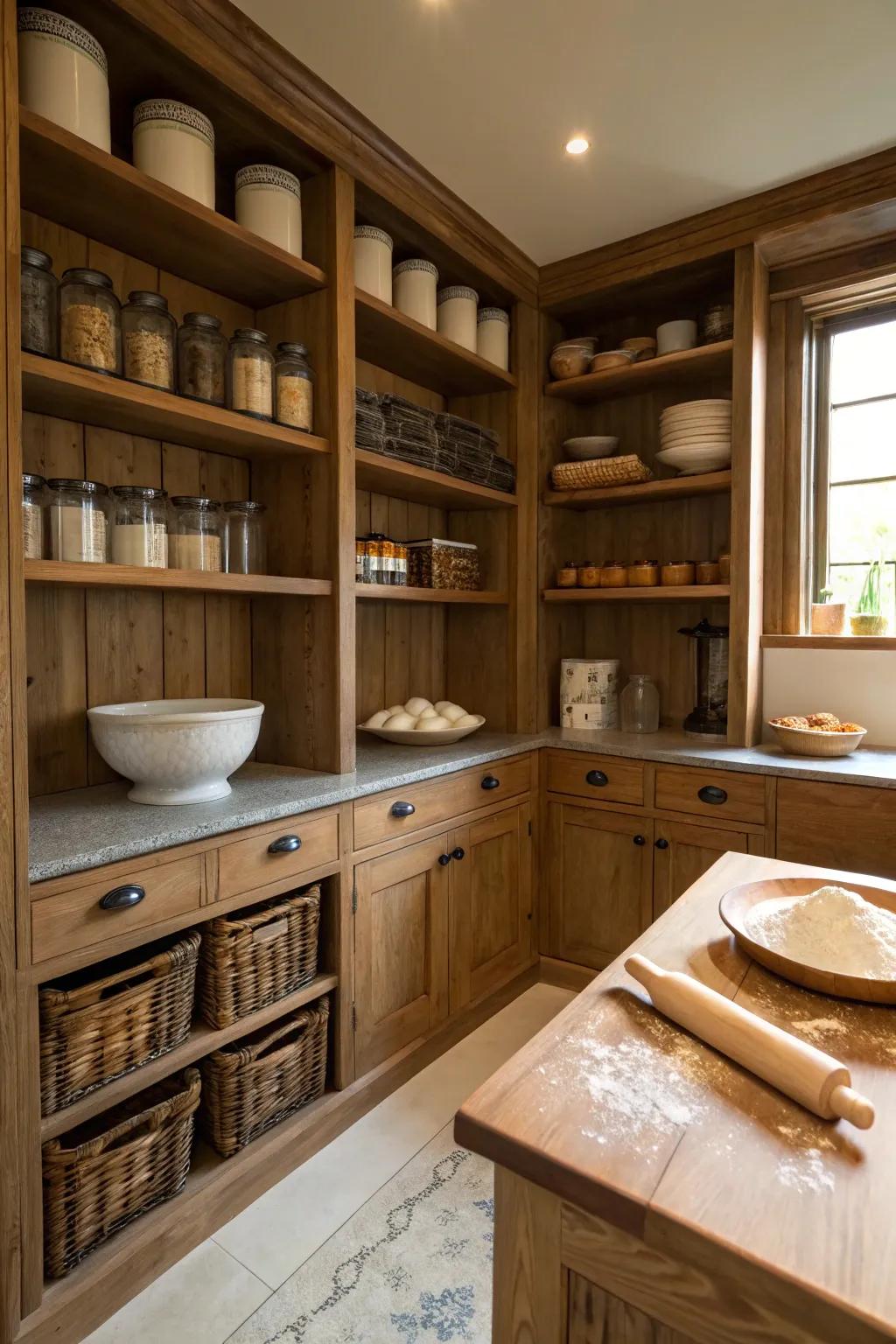 A cozy service space featuring a dedicated baking corner for culinary enthusiasts.
