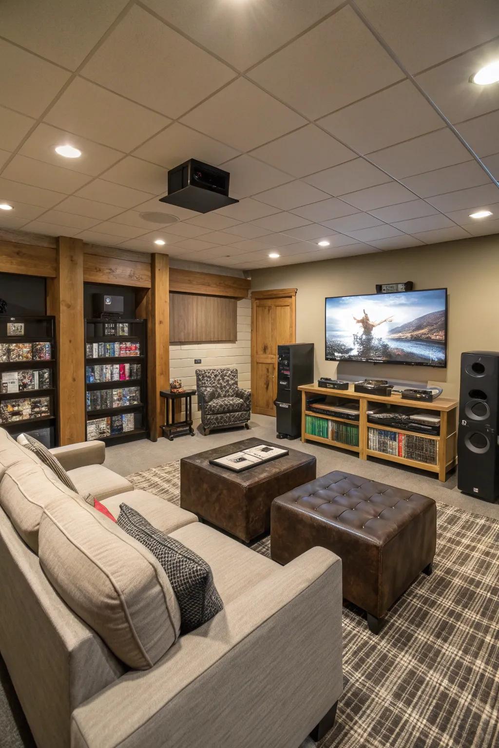 Audio setup complements your game room experience.