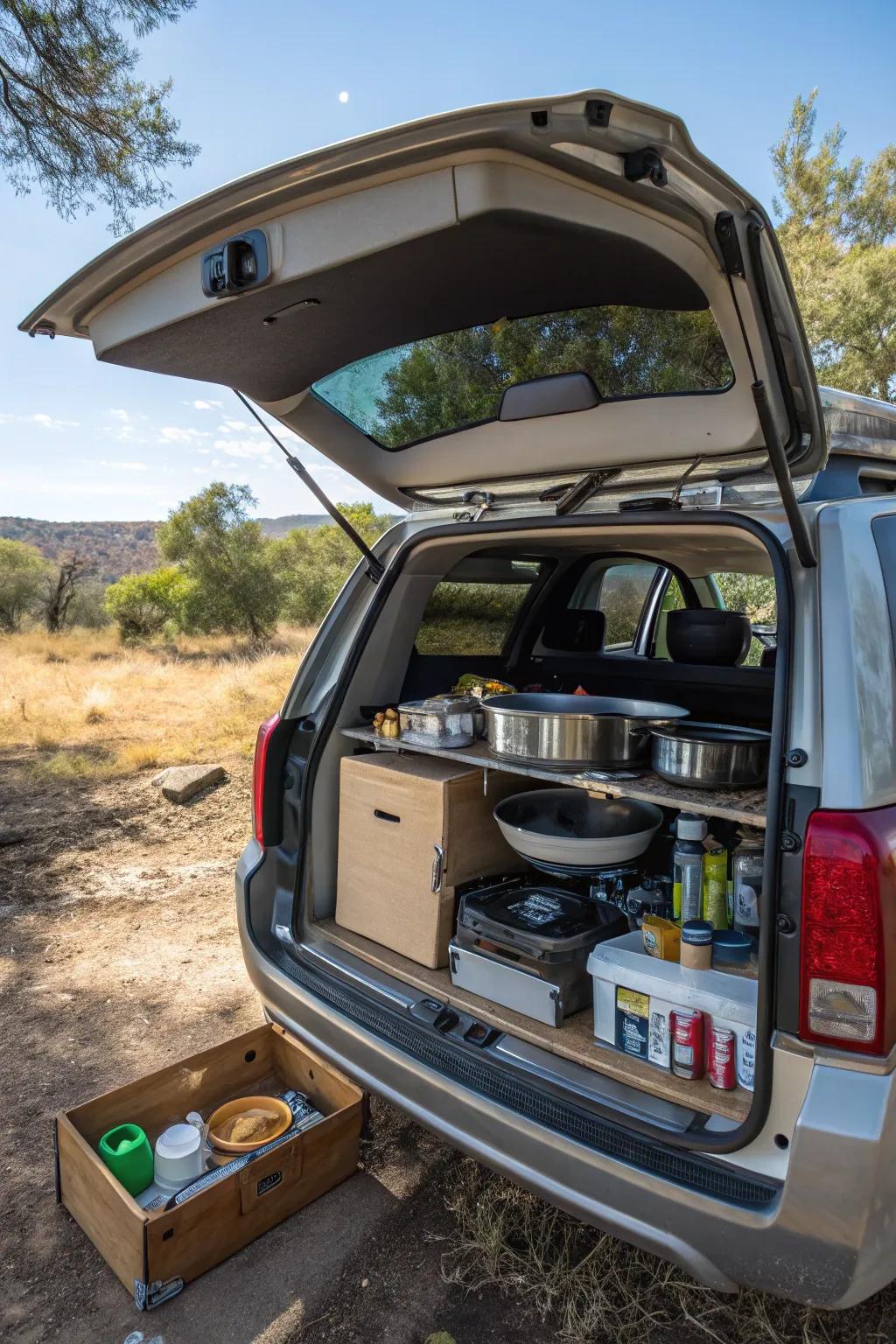 Be creative with your space by using your car.