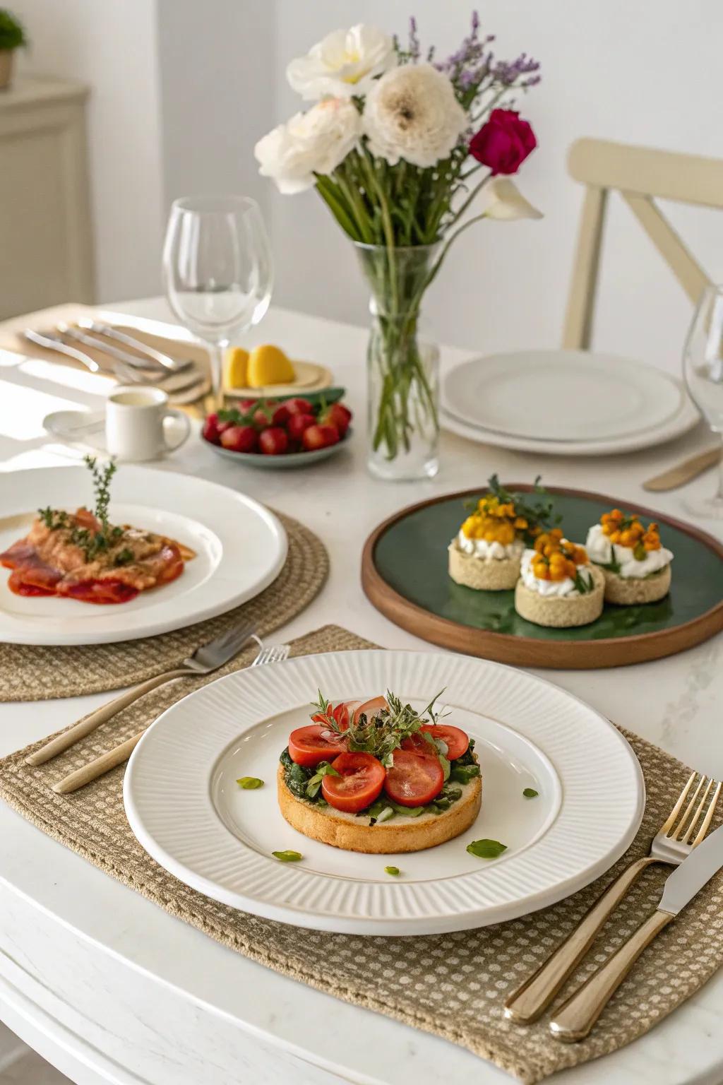 Classic chargers cultivate a clean, graceful table aesthetic.