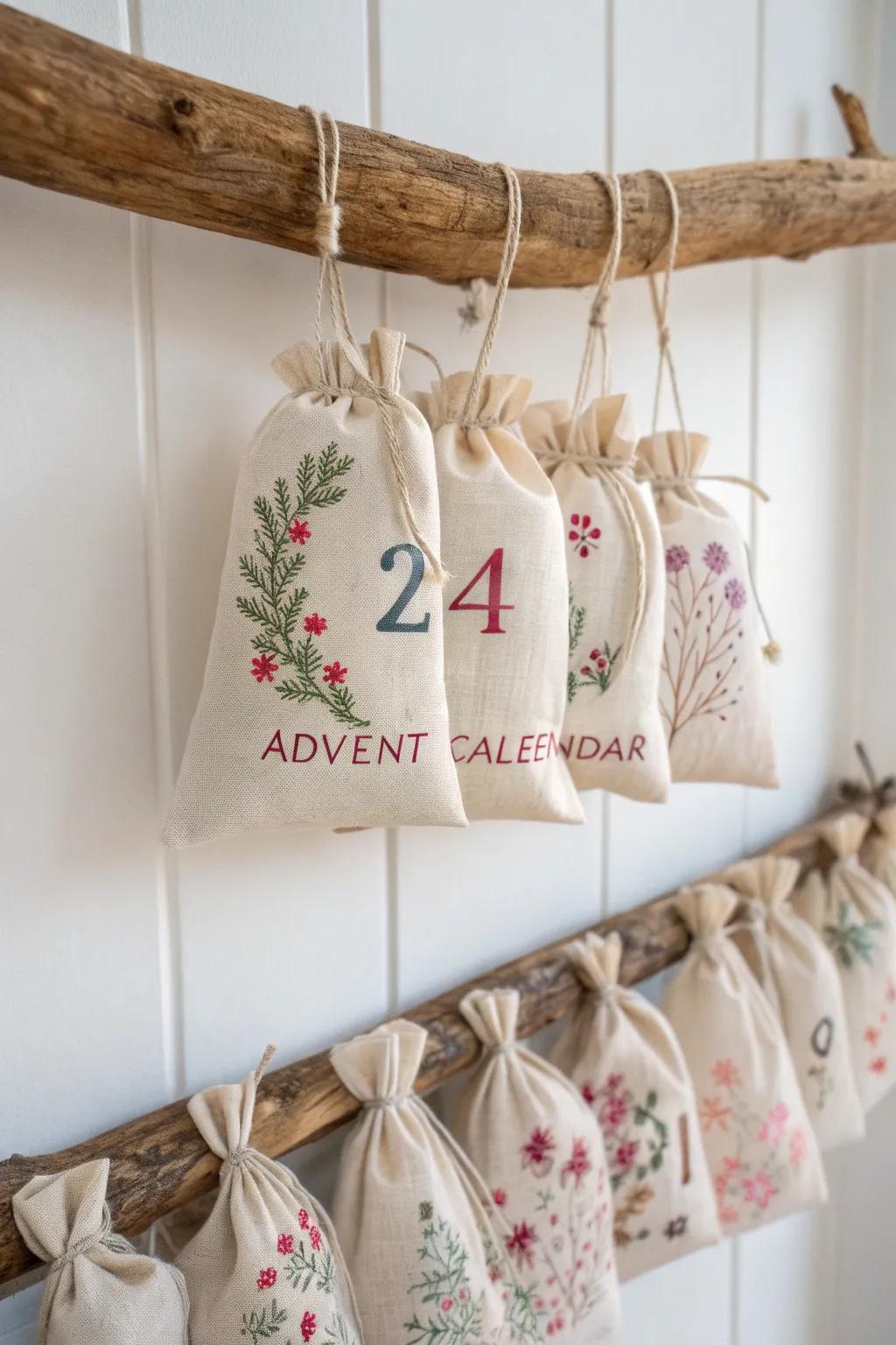 Countdown to Christmas with a handmade touch: Discover the beauty of simplicity and craftsmanship in this enchanting advent calendar.