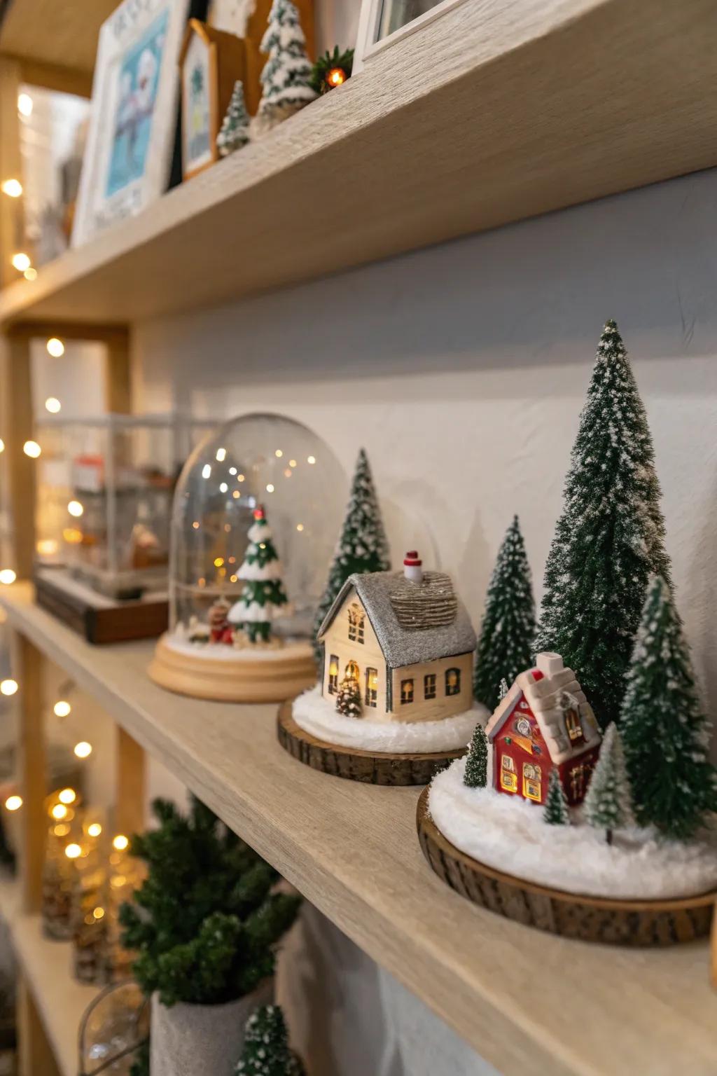 Toy holiday sceneries bring charm and whimsy to your decor.