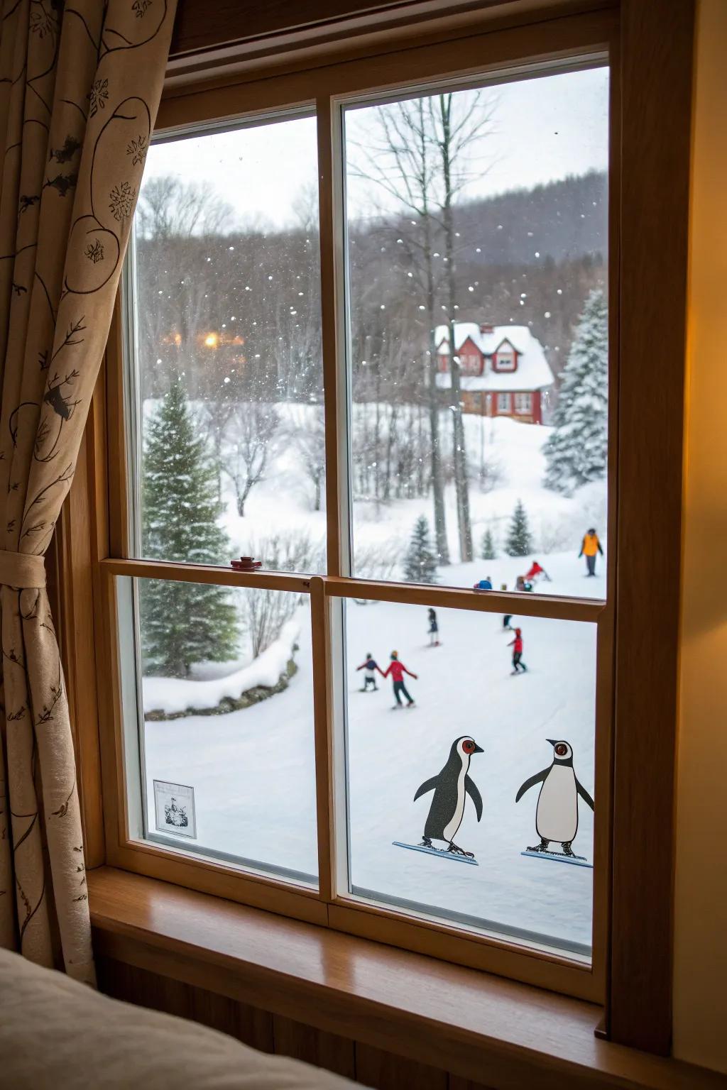 Playful aquatic birds bestow joy upon your celebratory ornamentation.
