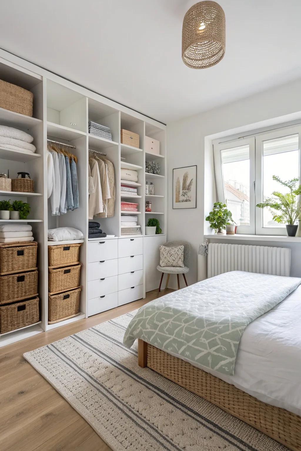 A clean and organized bedroom encourages calm and efficiency.