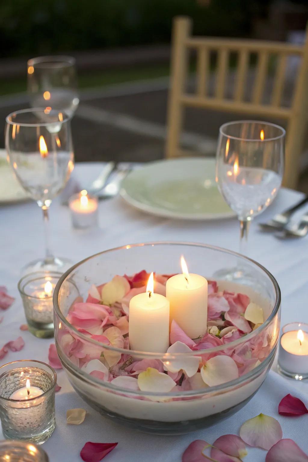 Drifting wax charms cultivate a captivating centerpiece.