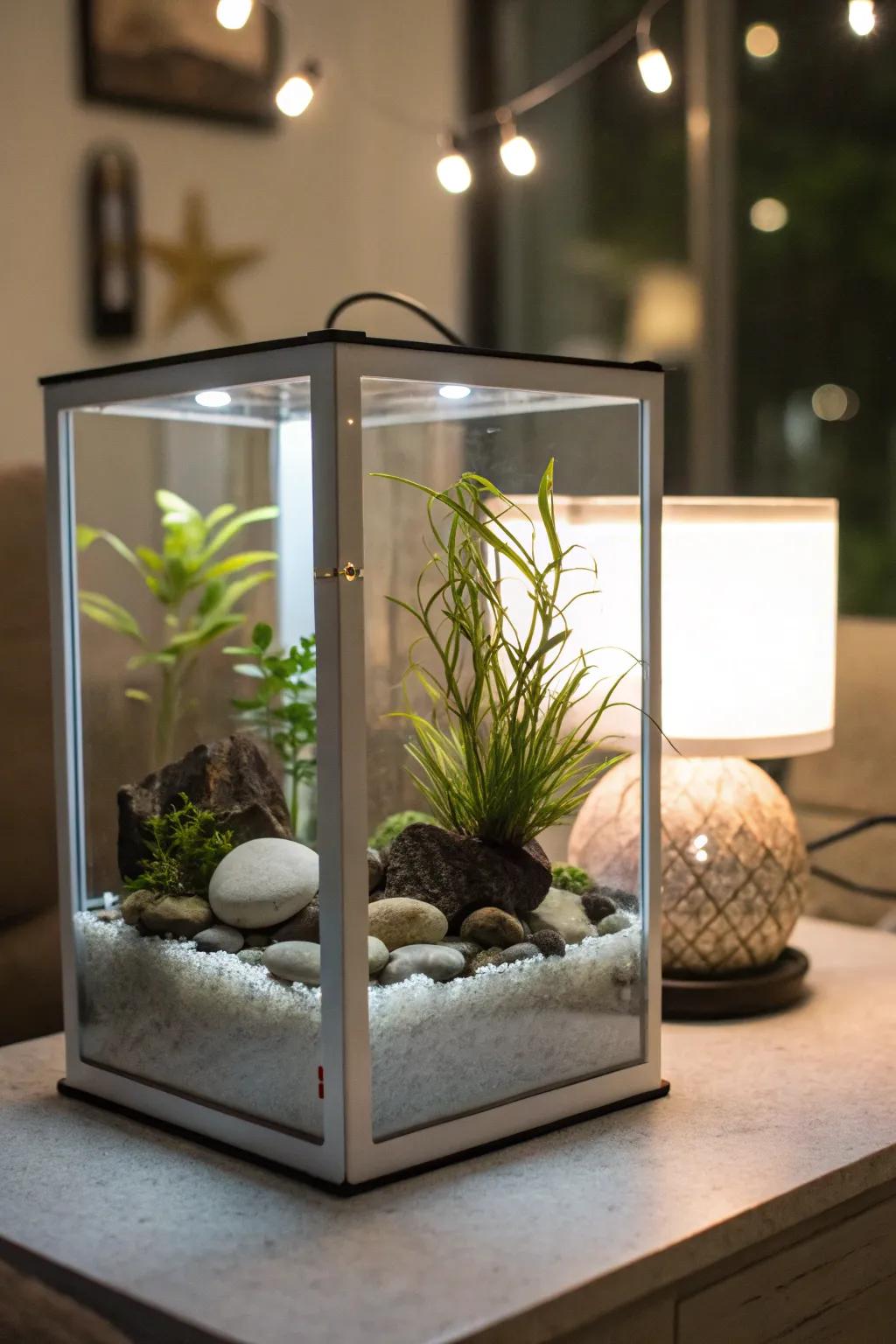 Zen-inspired tank styling ushers tranquility into your residence.