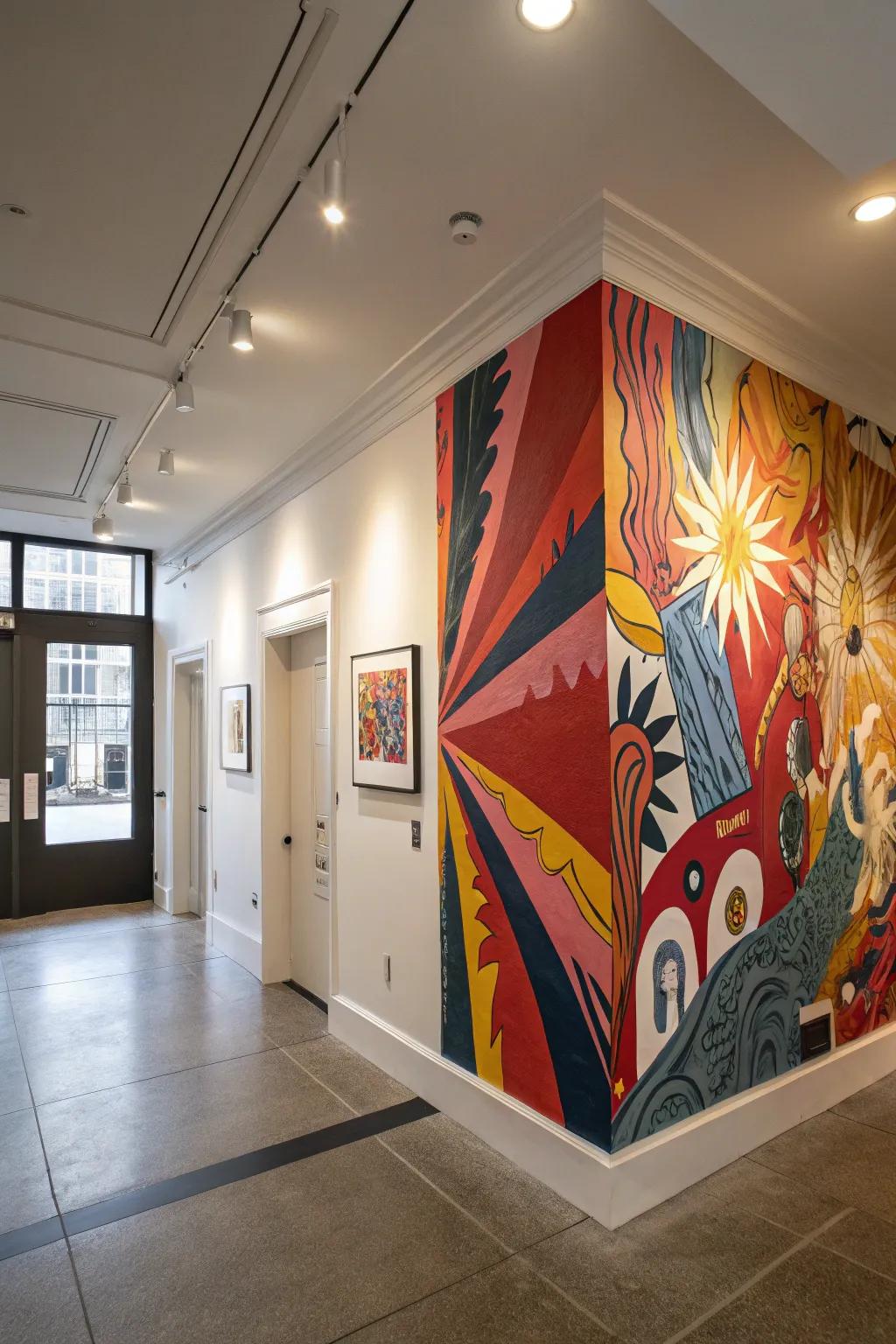 Create an impression with striking wall art or sculptures.