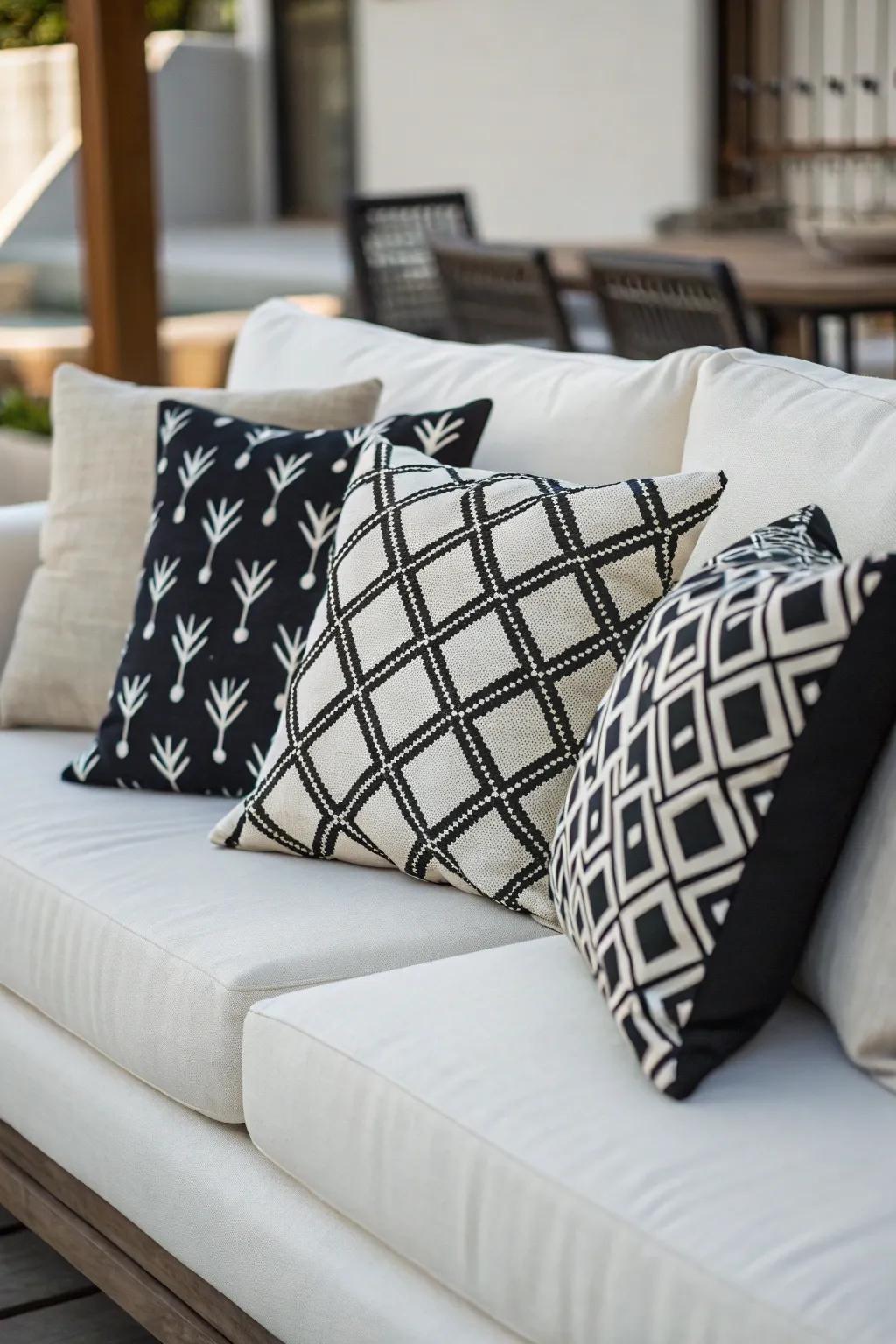 Minimalist cushions enhance a clean and modern look.