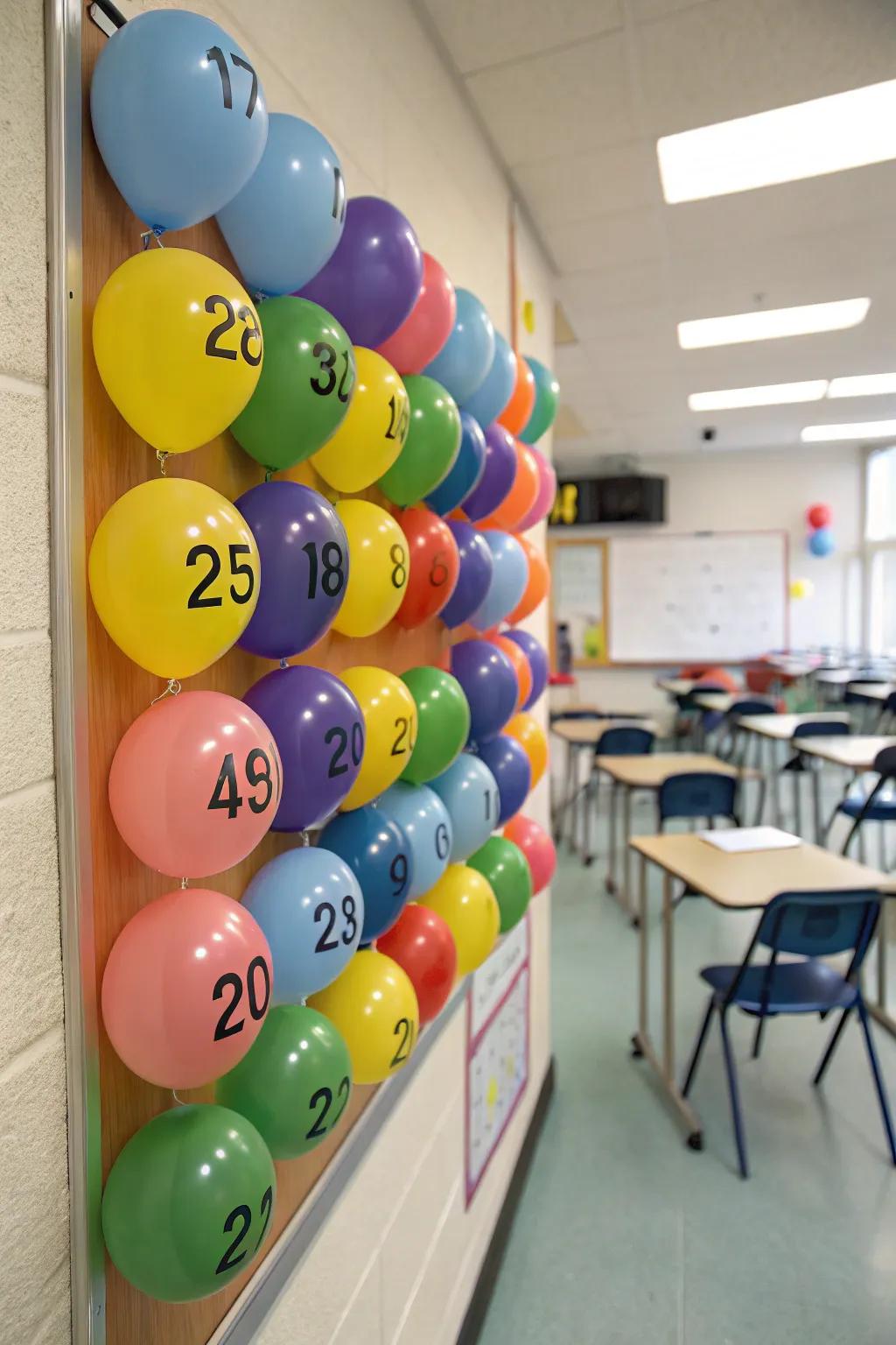 Inflatable countdown conveying exhilaration to each day.