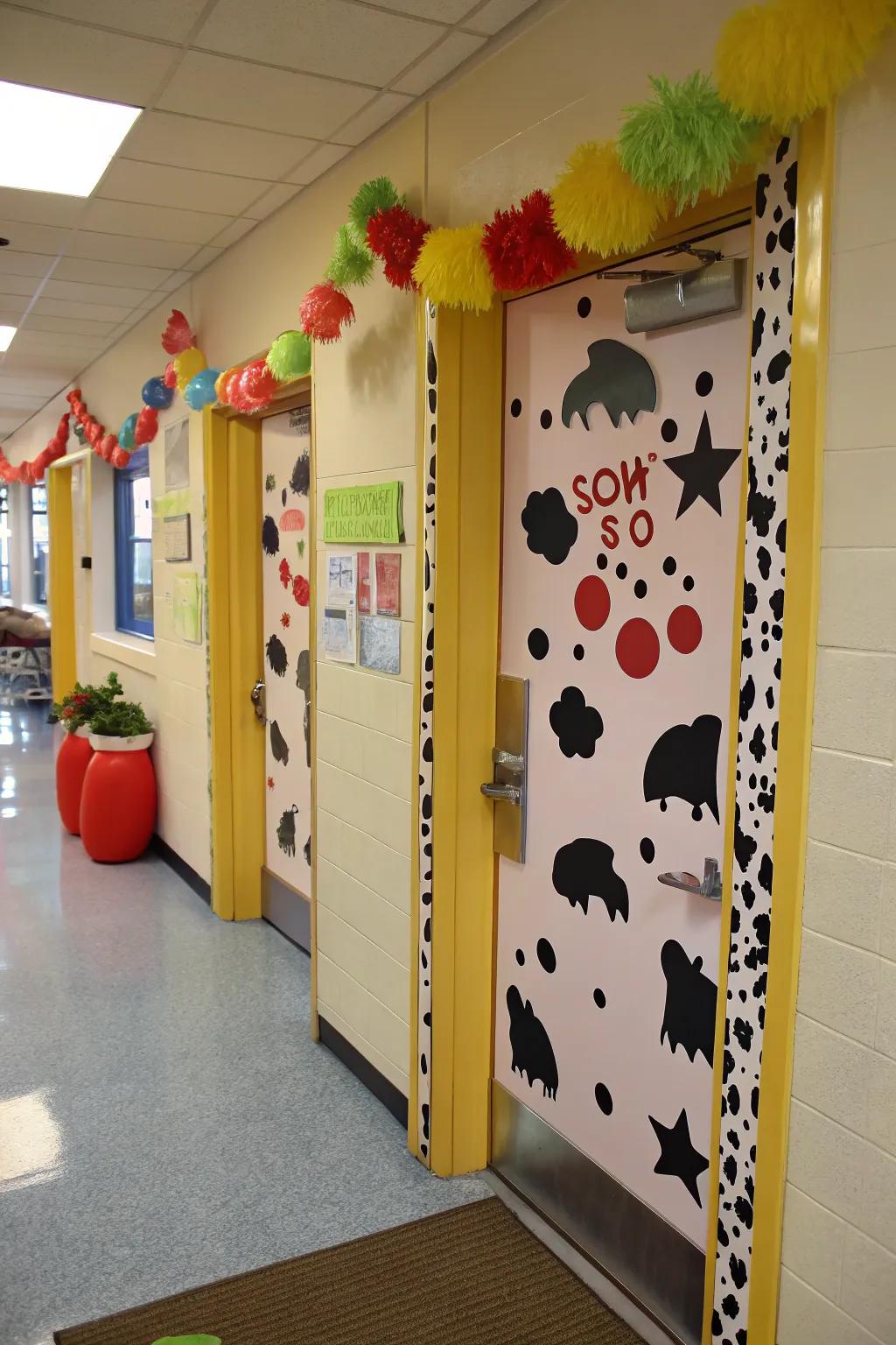 A 'The Ultimate Class' door ornament promoting classroom pride