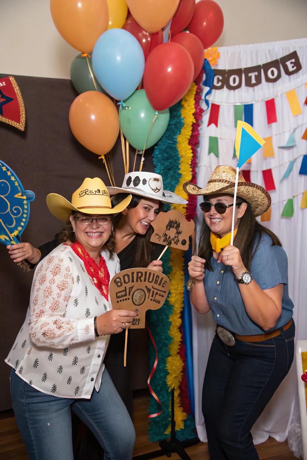 Capture the fun using a picture booth packed with Western props.